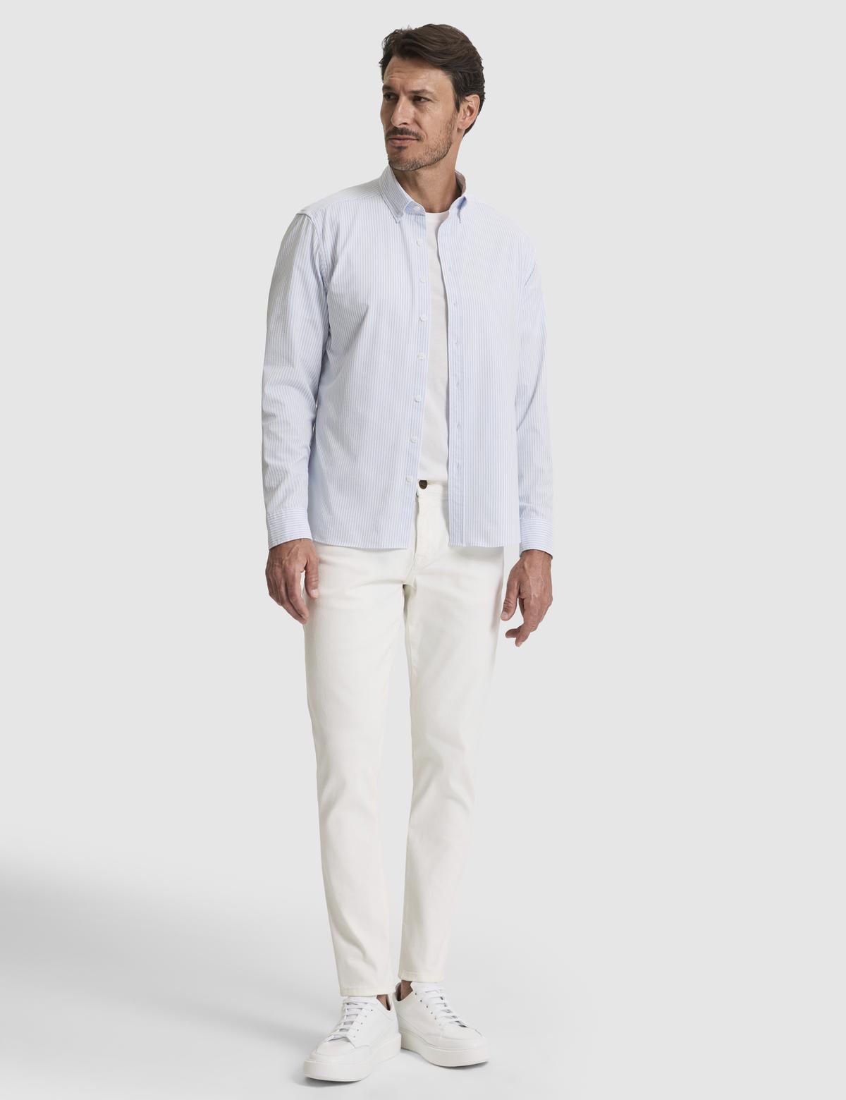 Açık Mavi Slim Fit Uzun Kollu Gömlek - 50320860061