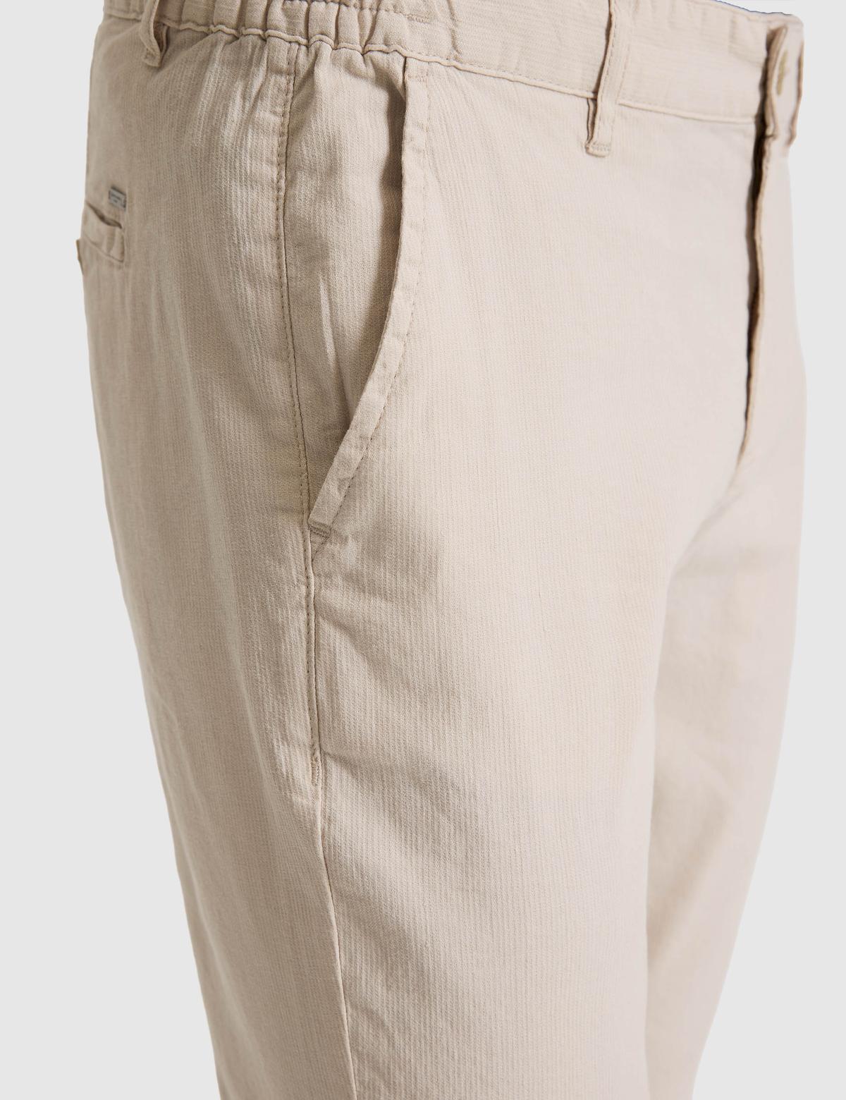 Bej Straight Fit Kanvas Pantolon - 50320840064