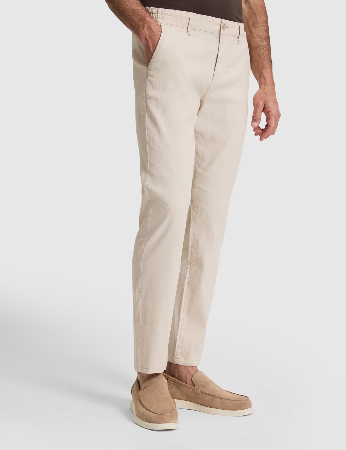 Bej Straight Fit Kanvas Pantolon - 50320840064