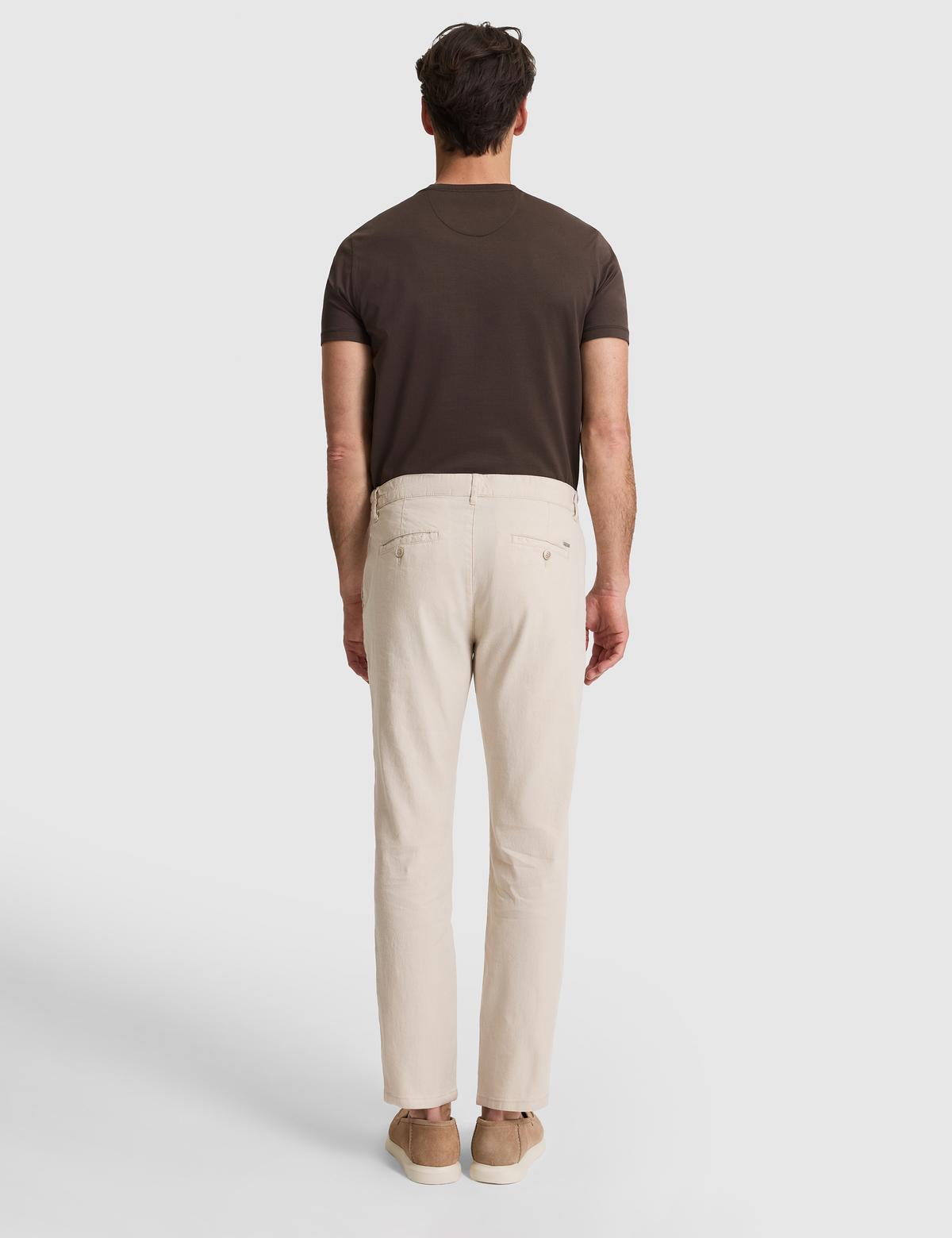 Bej Straight Fit Kanvas Pantolon - 50320840064