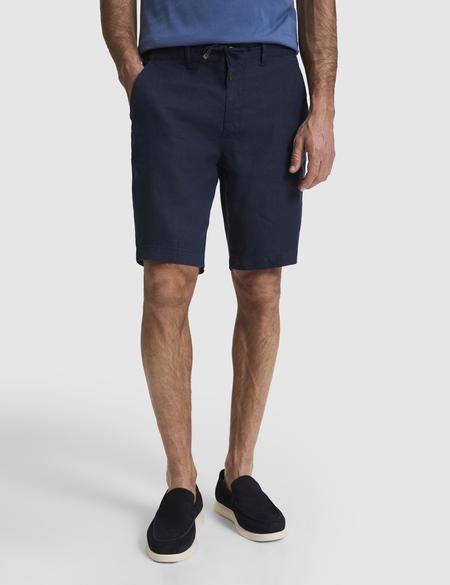 Lacivert Slim Fit Dokuma Şort - 50321827061