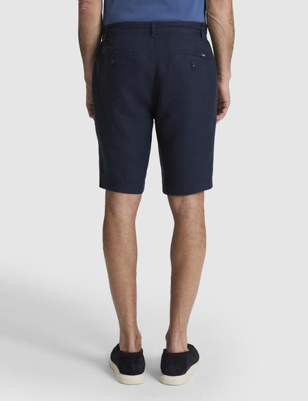 Lacivert Slim Fit Dokuma Şort - 50321827061