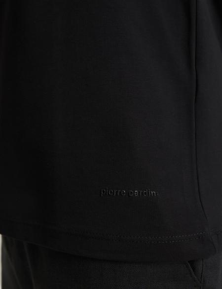 Siyah Regular Fit Bisiklet Yaka Tişört - 50323973019