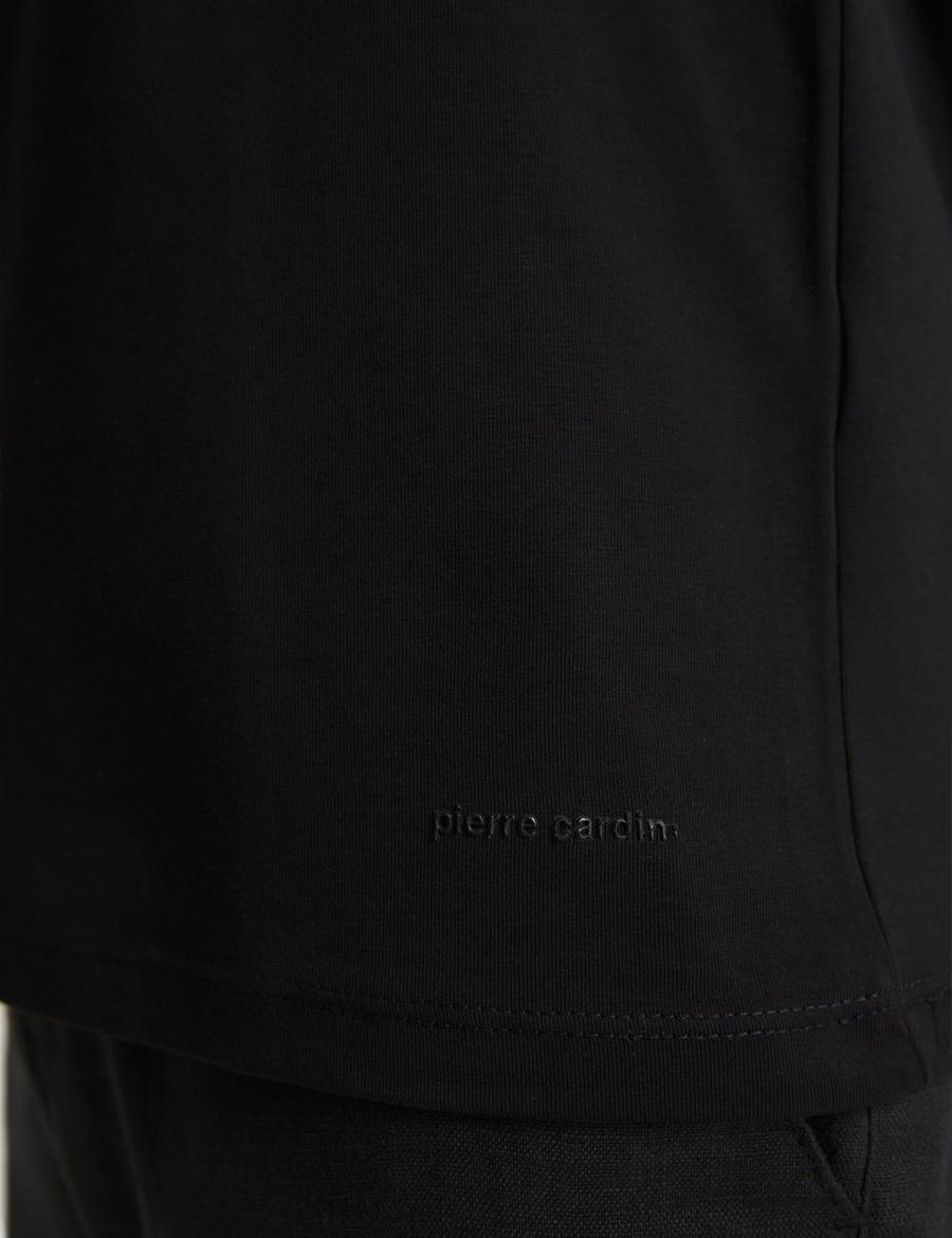 Siyah Regular Fit Bisiklet Yaka Tişört