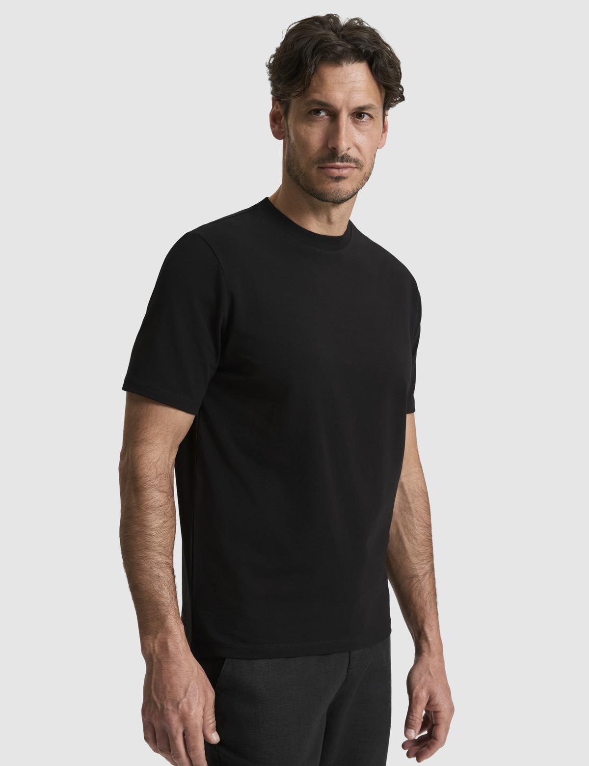 Siyah Regular Fit Bisiklet Yaka Tişört - 50323973019