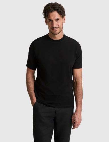 Siyah Regular Fit Bisiklet Yaka Tişört