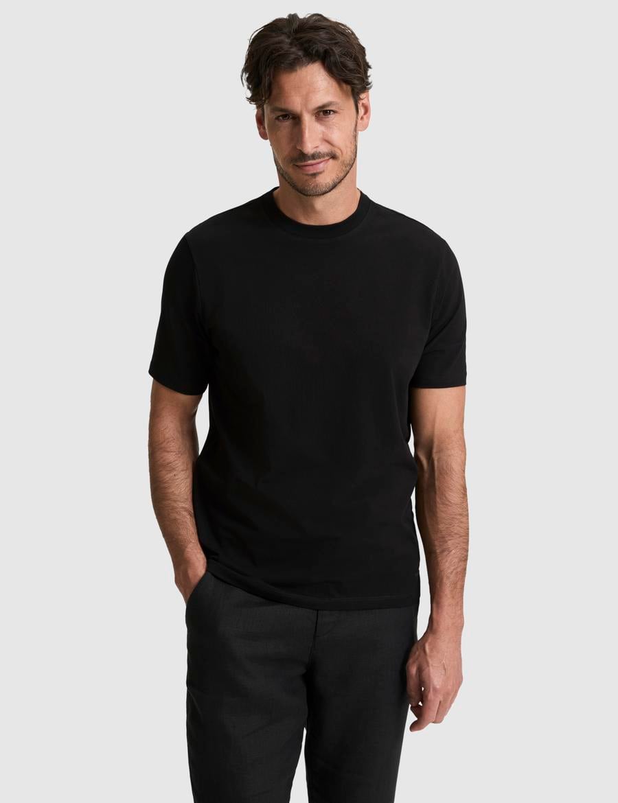 Siyah Regular Fit Bisiklet Yaka Tişört