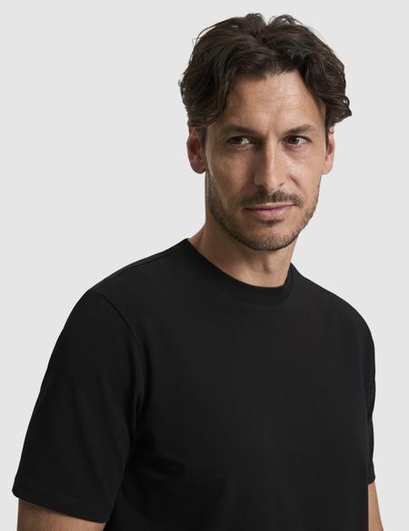 Siyah Regular Fit Bisiklet Yaka Tişört - 50323973019