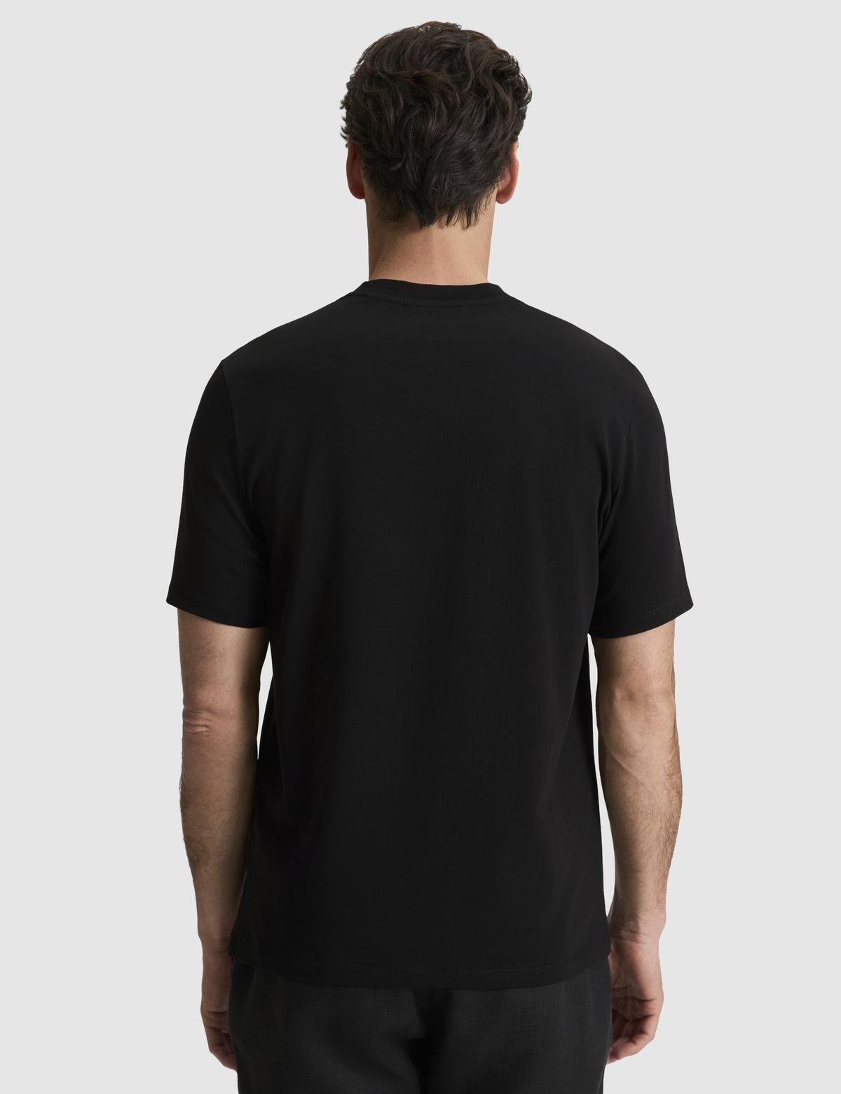 Siyah Regular Fit Bisiklet Yaka Tişört - 50323973019