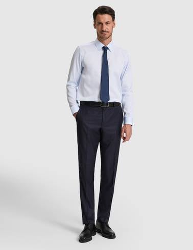 Açık Mavi Non İron Kolay Ütülenebilir Slim Fit Uzun Kollu Basic Gömlek