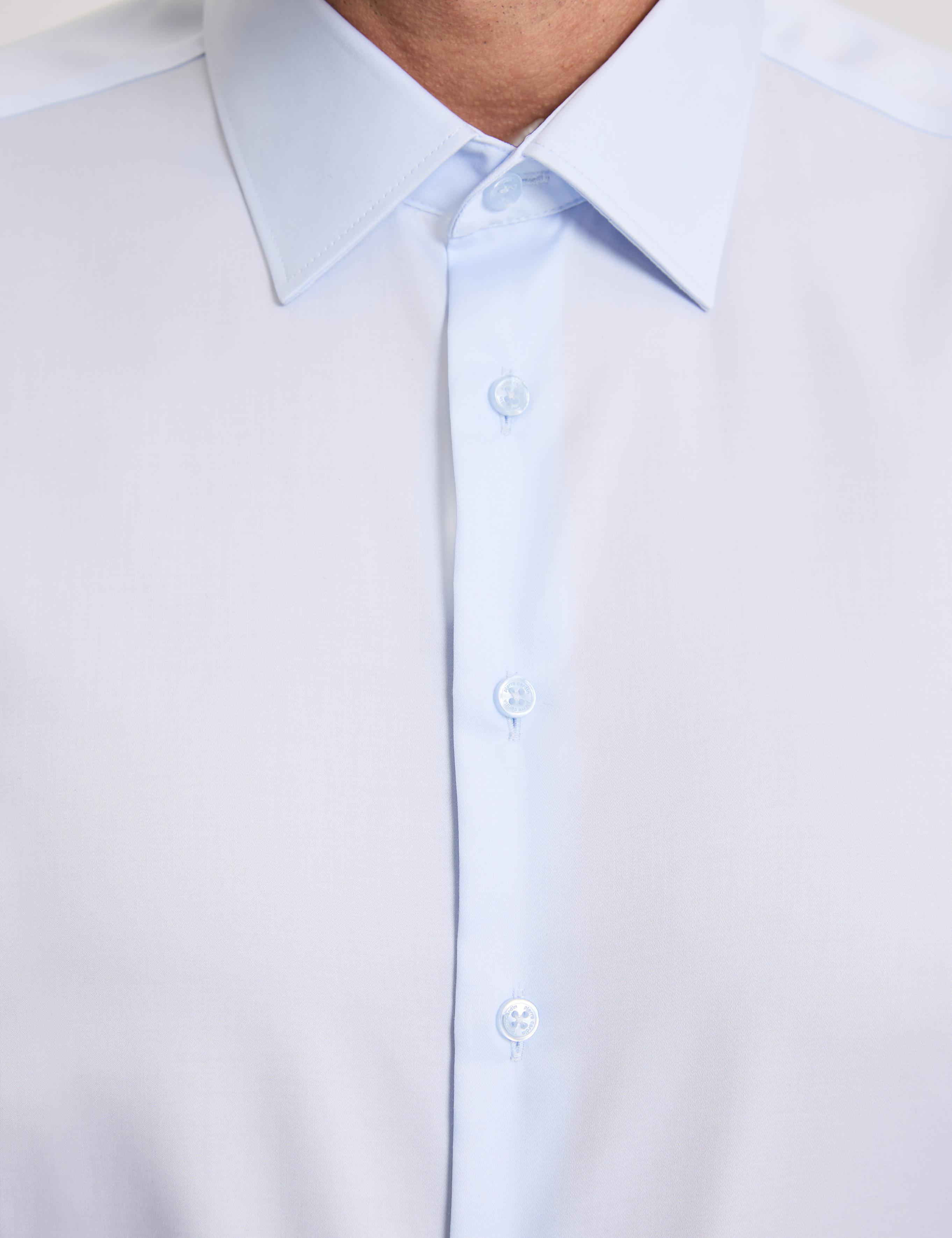 Açık Mavi Slim Fit Uzun Kollu Basic Gömlek