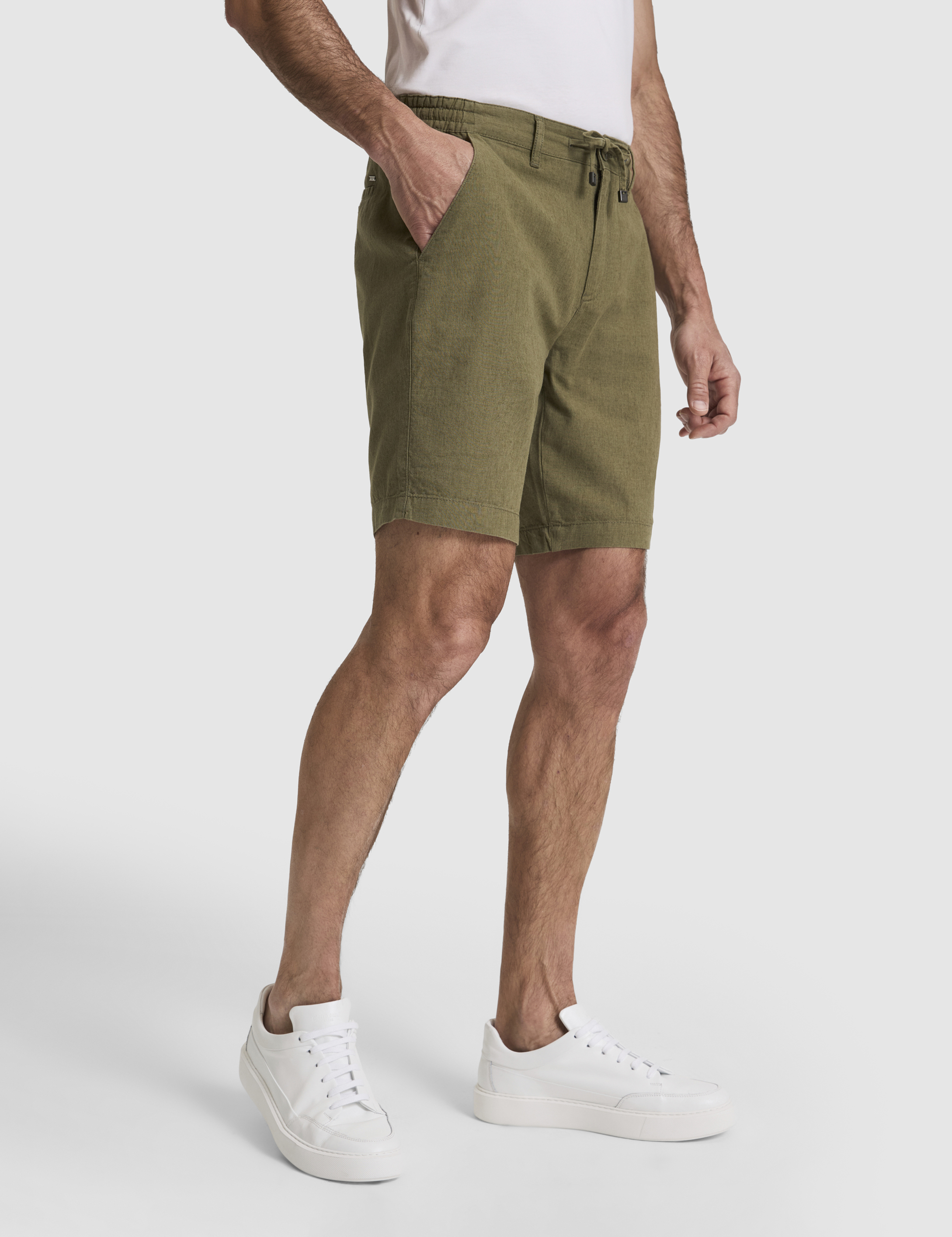 Haki Slim Fit Dokuma Şort - 50327883002