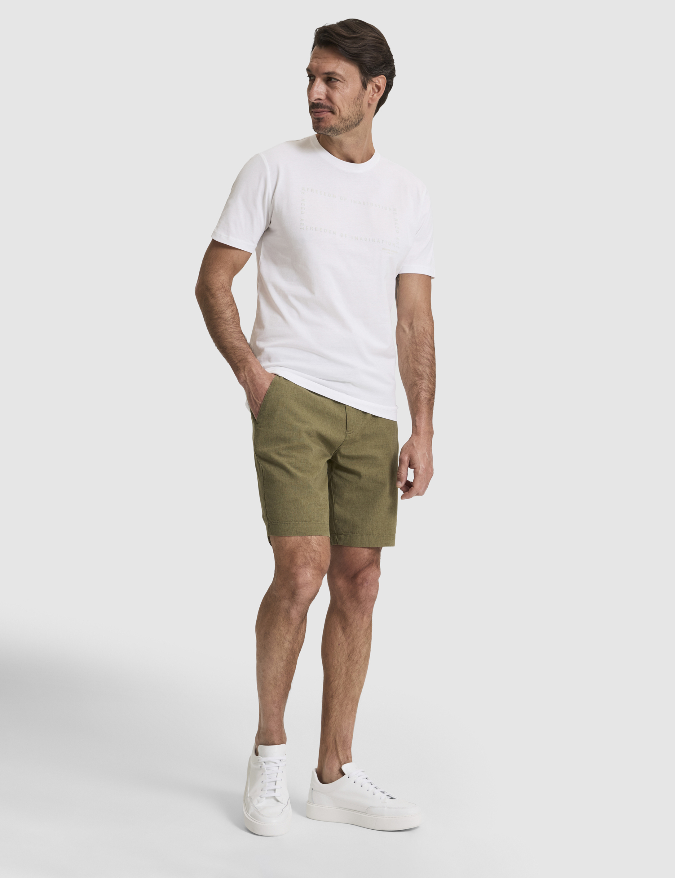Haki Slim Fit Dokuma Şort - 50327883002