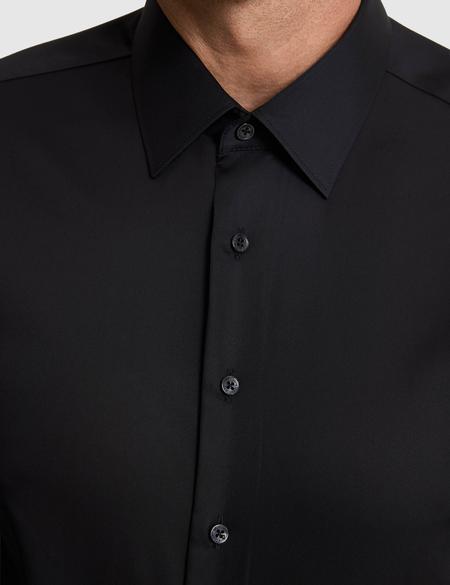 Siyah Slim Fit Uzun Kollu Basic Gömlek - 50321020023
