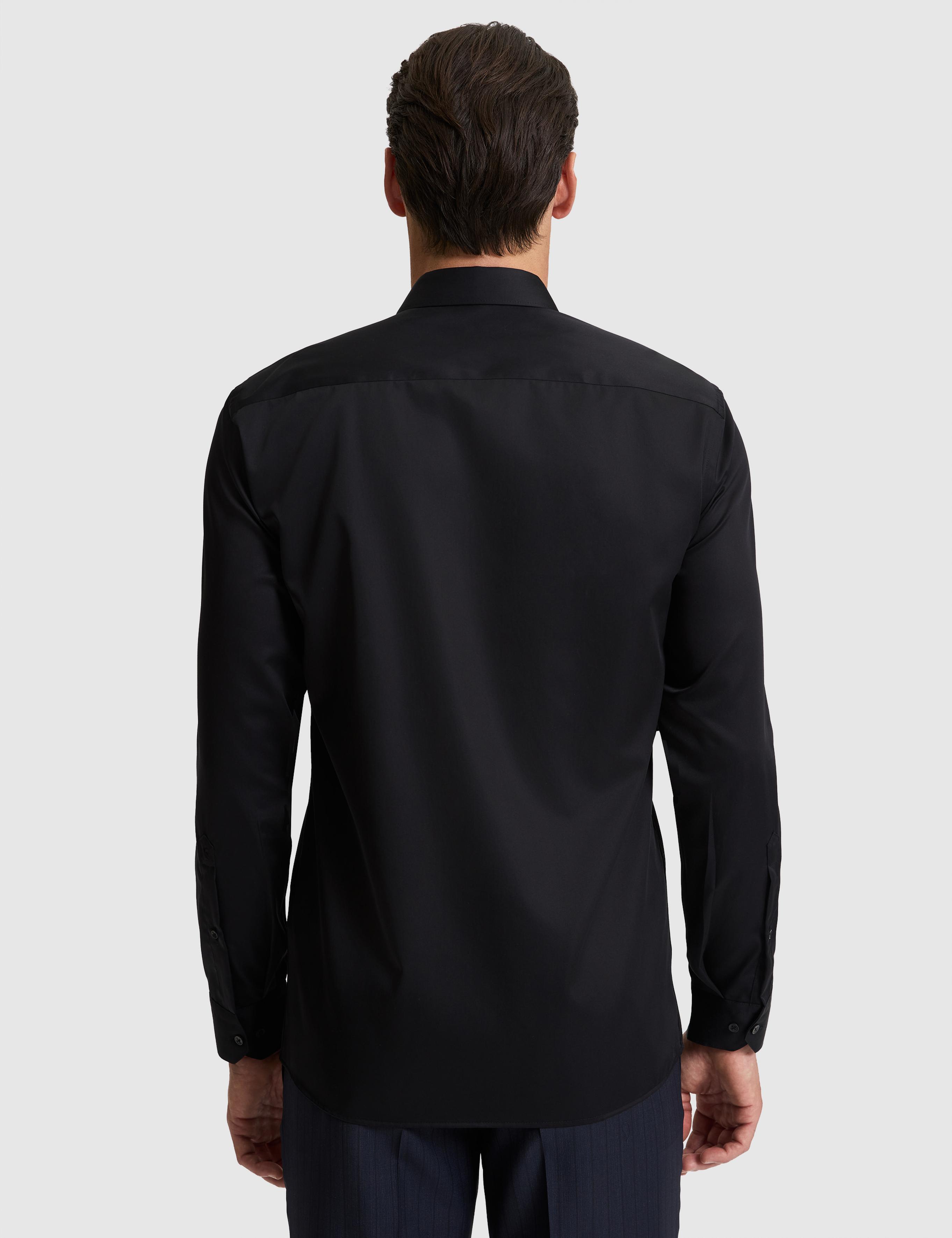 Siyah Slim Fit Uzun Kollu Basic Gömlek