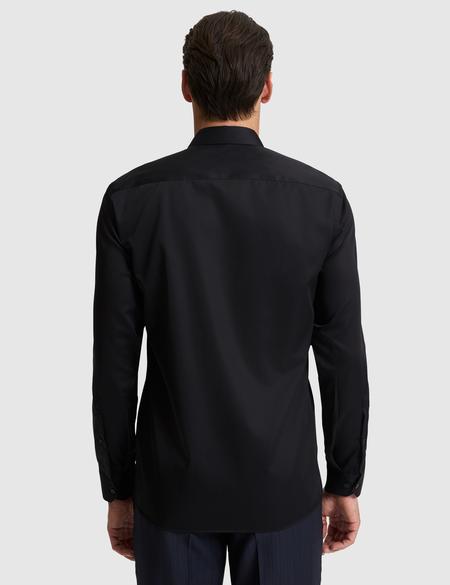 Siyah Slim Fit Uzun Kollu Basic Gömlek - 50321020023