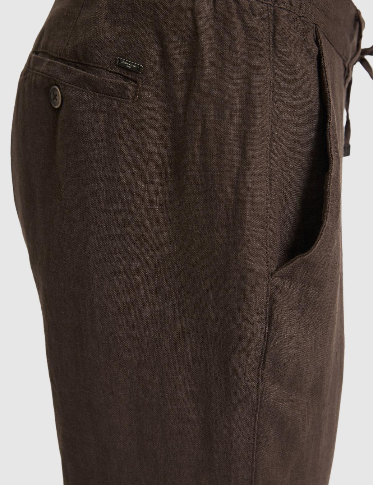 Koyu Kahverengi Carrot Fit Kanvas Pantolon - 50320846364