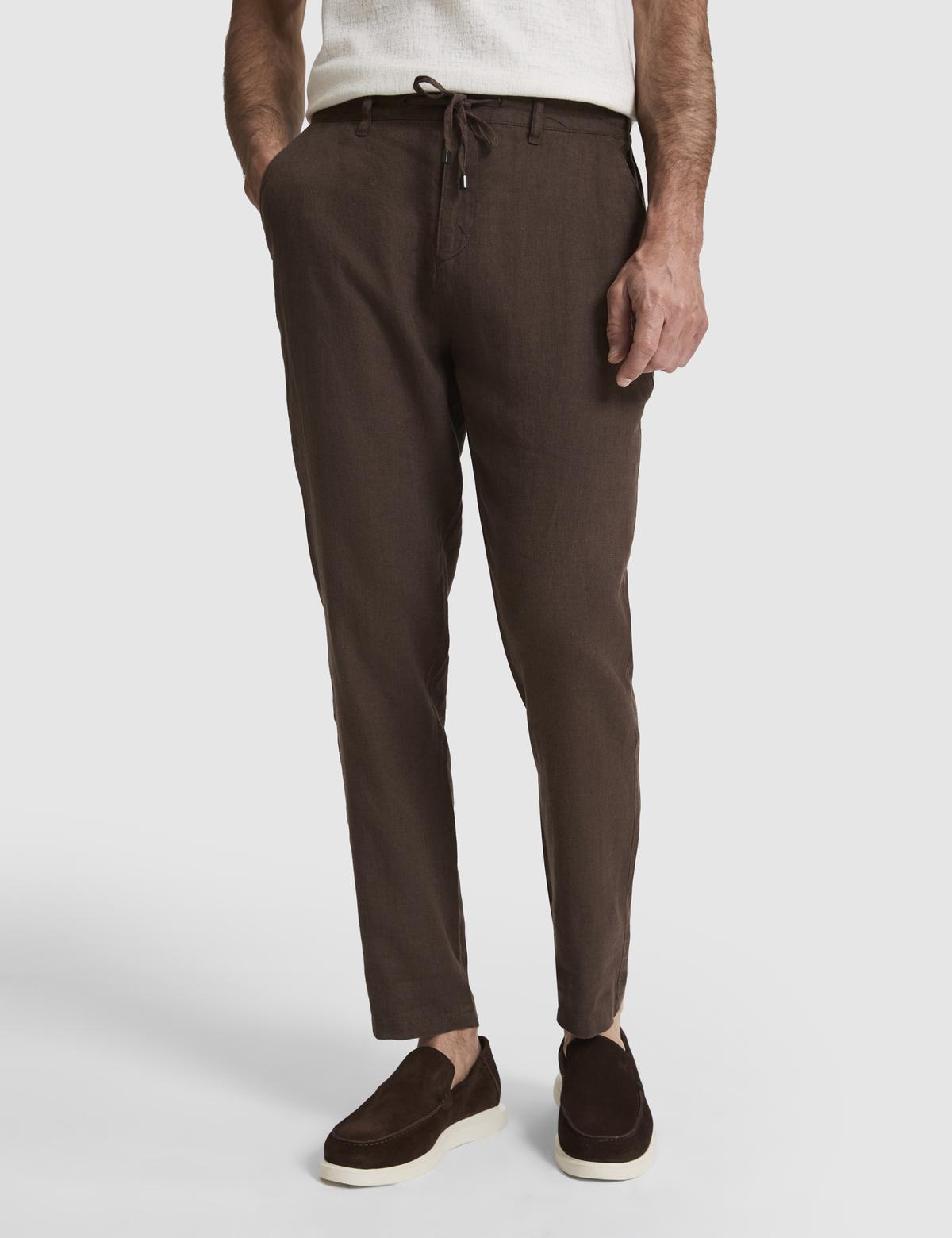 Koyu Kahverengi Carrot Fit Kanvas Pantolon - 50320846364