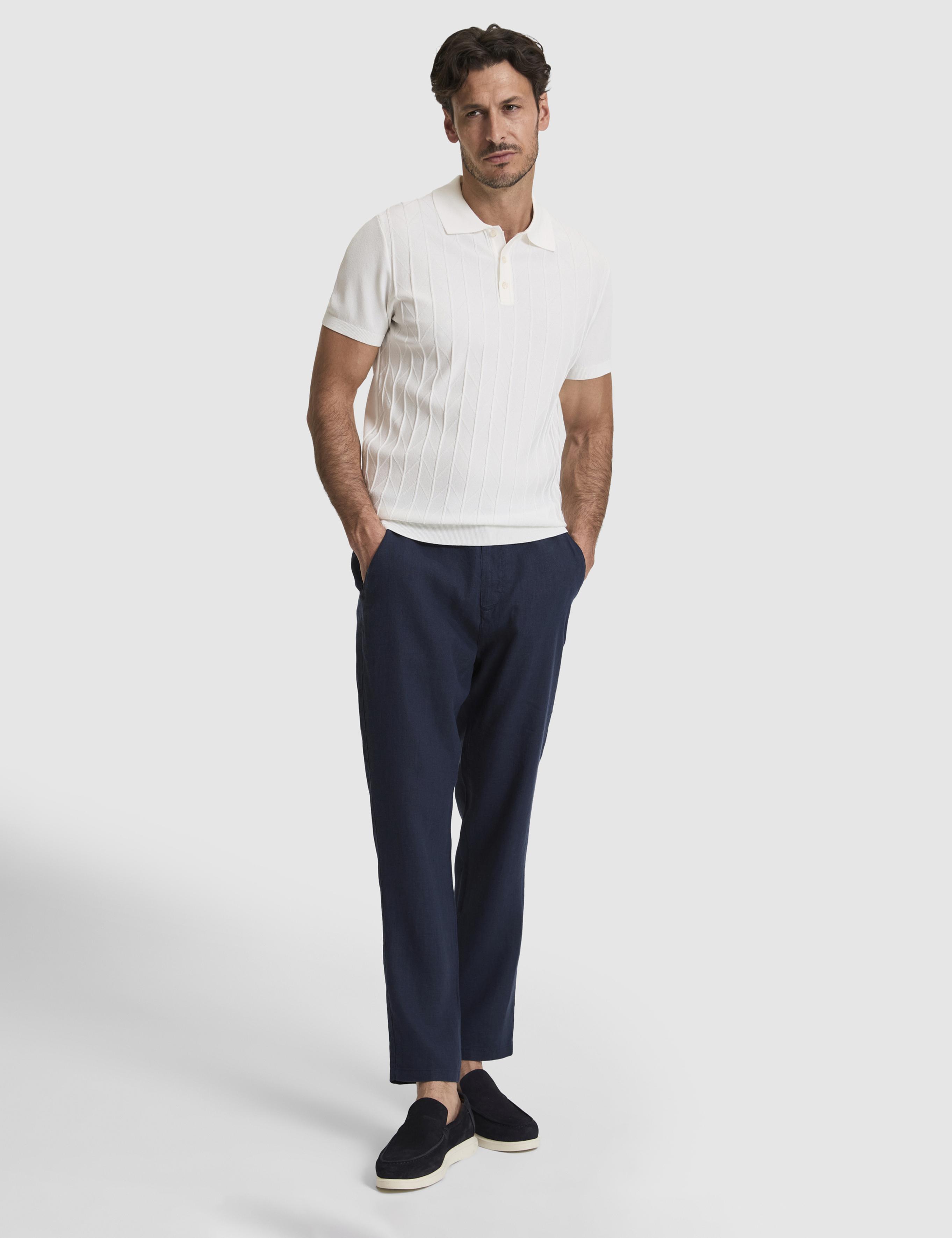 Ekru Slim Fit Polo Yaka Triko Tişört