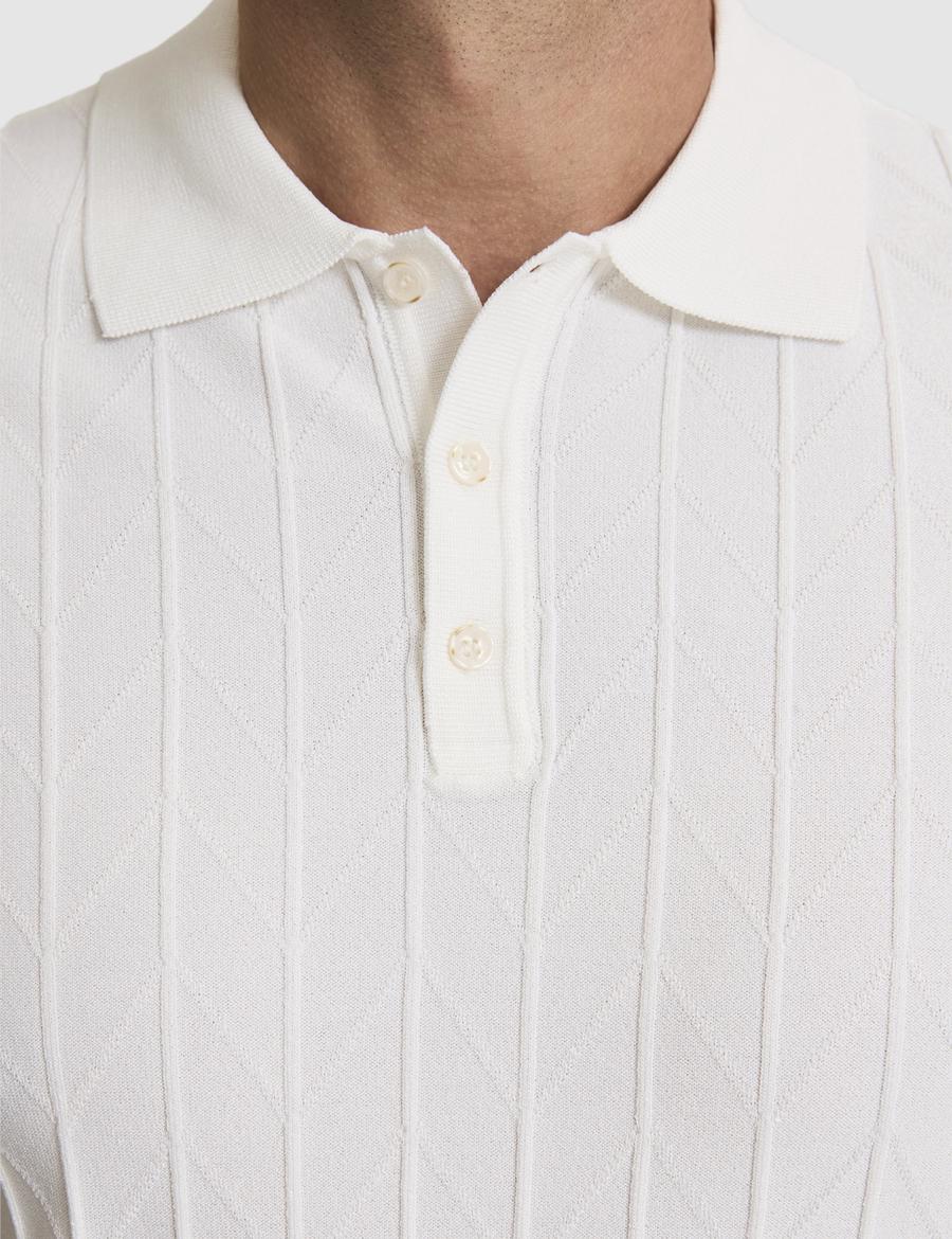 Ekru Slim Fit Polo Yaka Triko Tişört