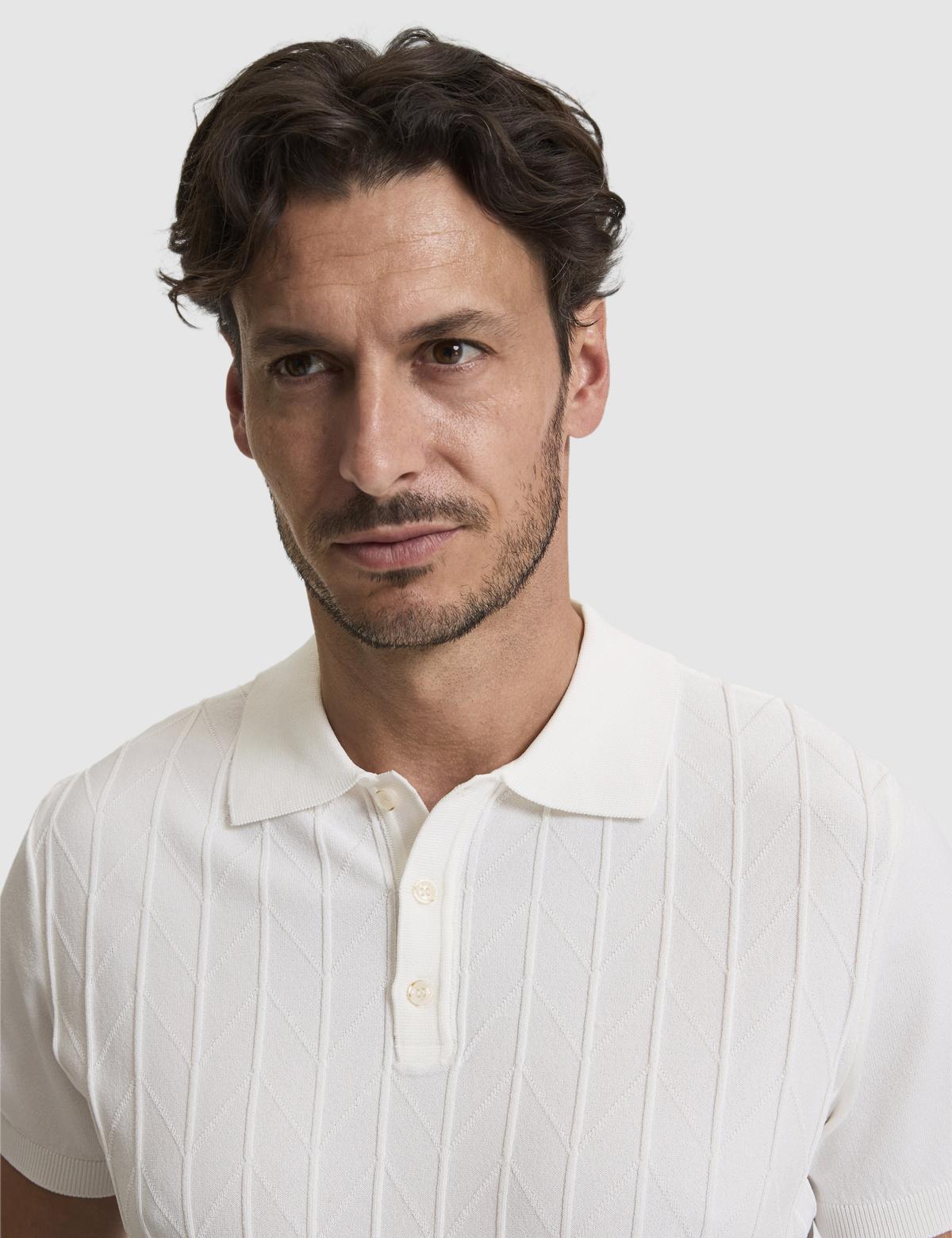 Ekru Slim Fit Polo Yaka Triko Tişört - 50320804001