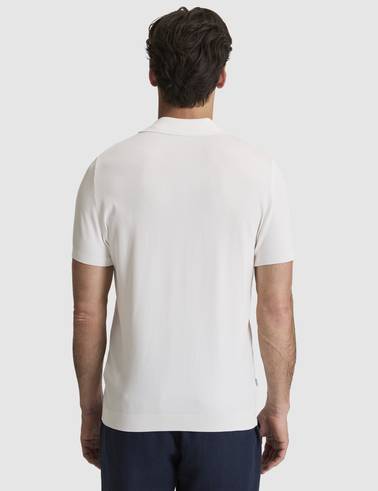 Ekru Slim Fit Düğmeli Polo Yaka Triko Tişört