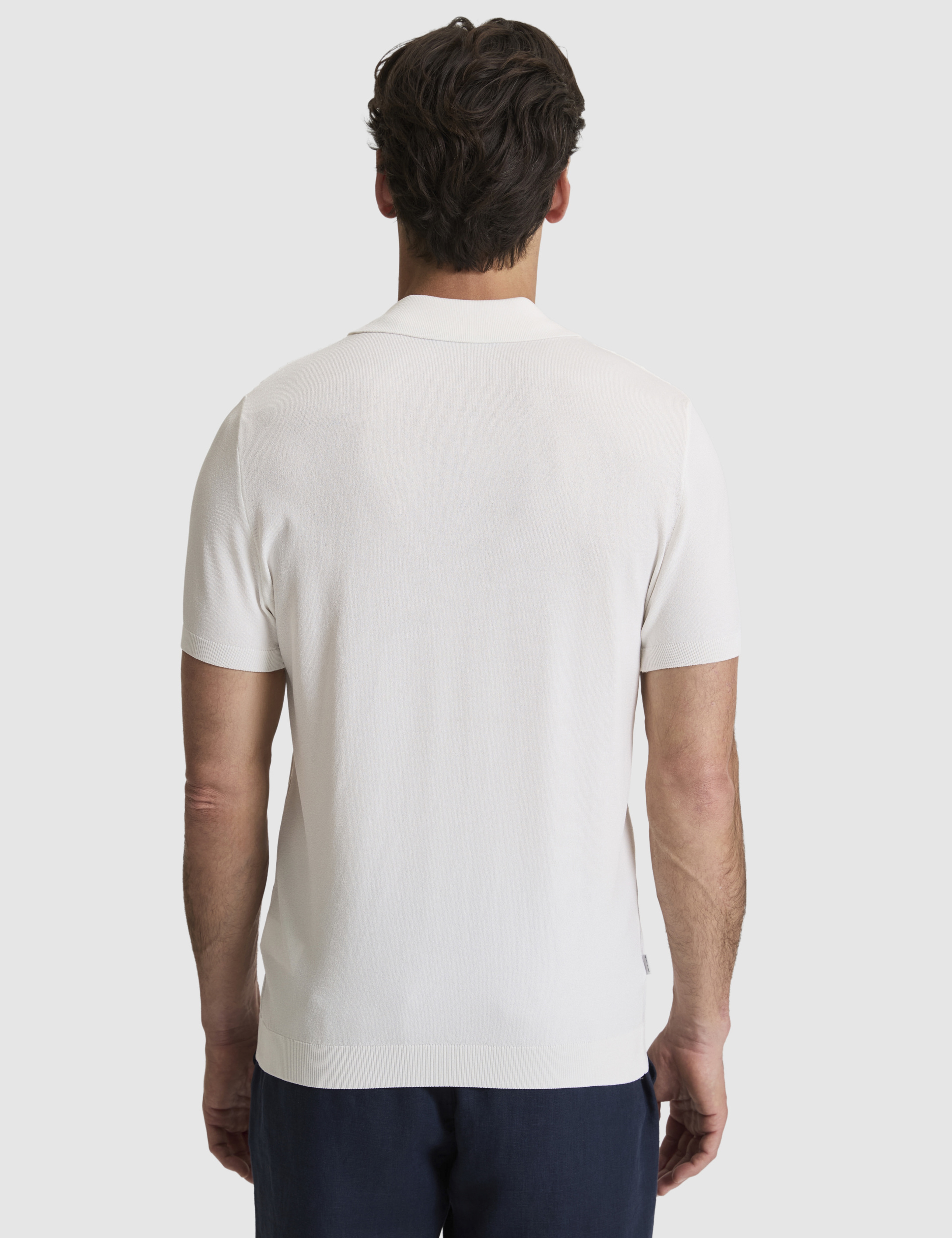 Ekru Slim Fit Düğmeli Polo Yaka Triko Tişört