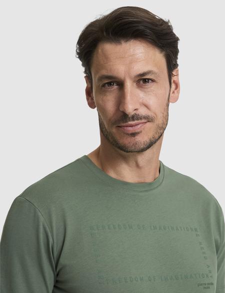 Haki Regular Fit %100 Pamuk Bisiklet Yaka Tişört - 50327871012