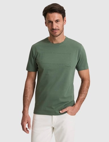 Haki Regular Fit %100 Pamuk Bisiklet Yaka Tişört