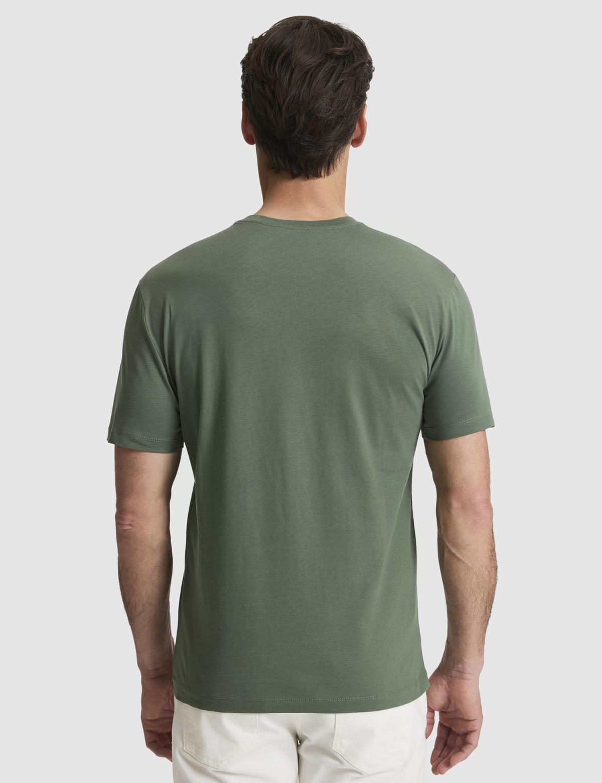 Haki Regular Fit %100 Pamuk Bisiklet Yaka Tişört - 50327871012