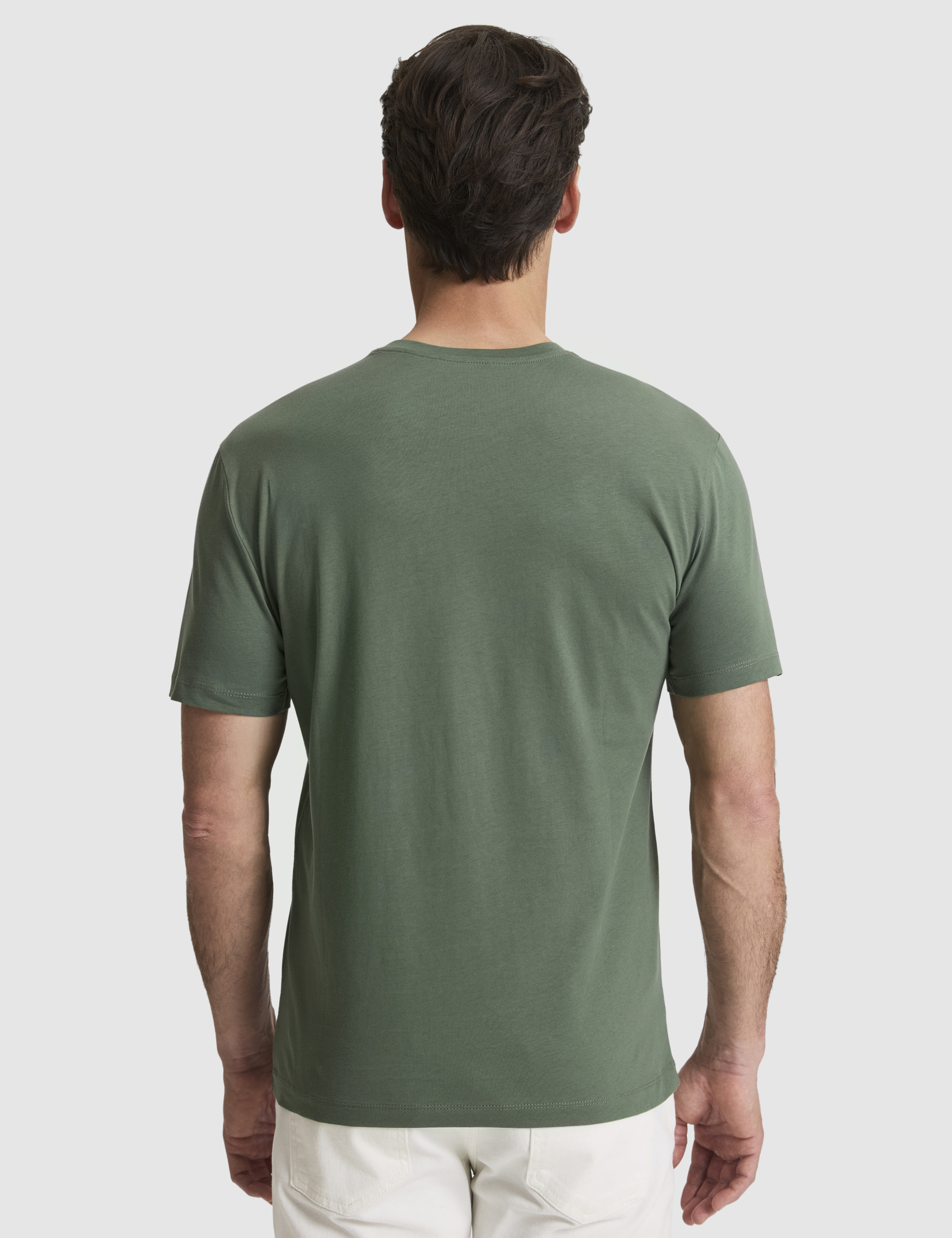 Haki Regular Fit %100 Pamuk Bisiklet Yaka Tişört