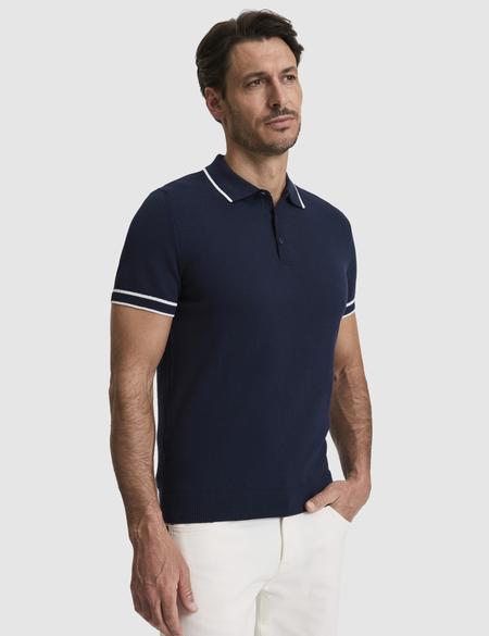 Lacivert Slim Fit Polo Yaka Düğmeli Triko Tişört - 50320831014