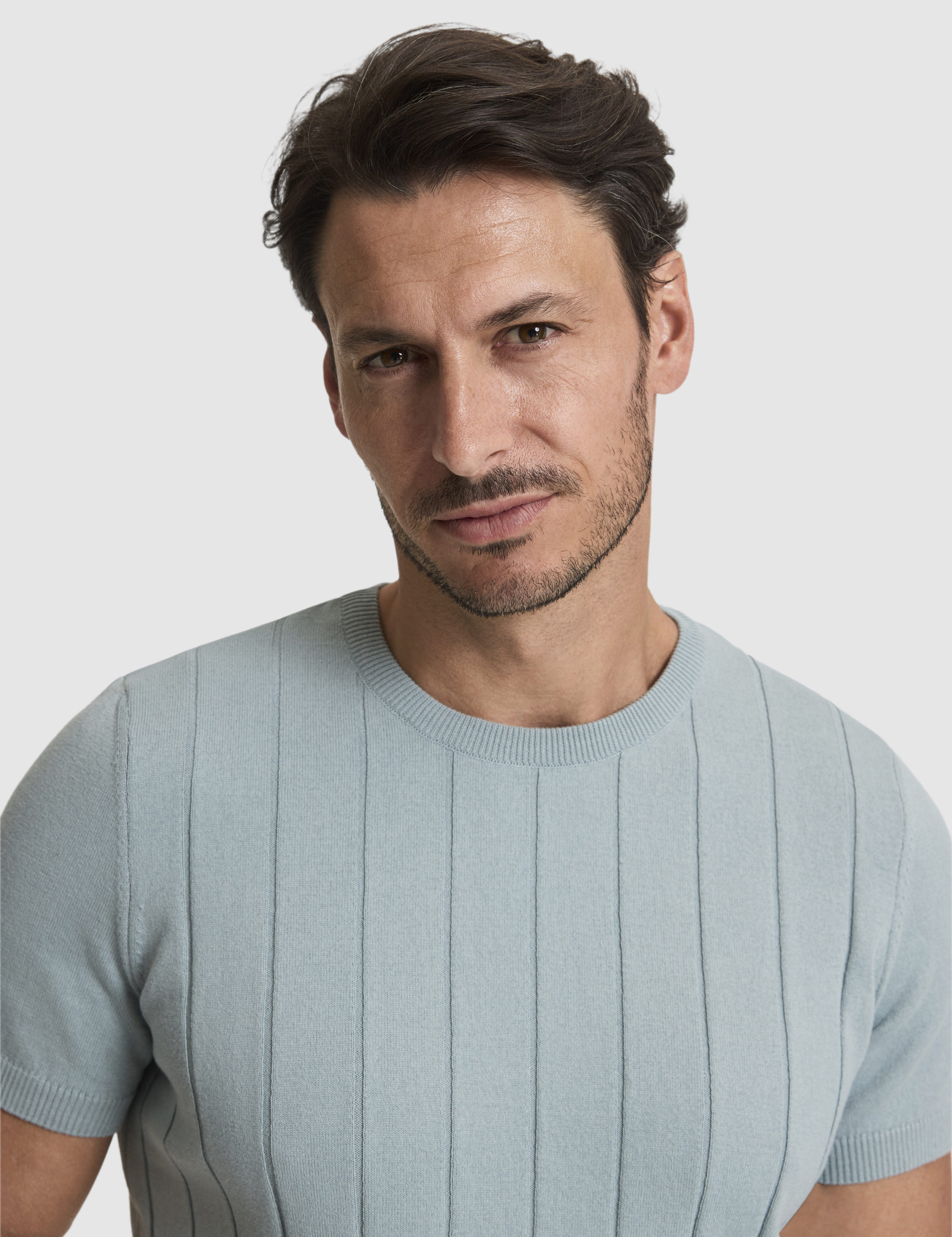 Koyu Mint Slim Fit Bisiklet Yaka Triko Tişört