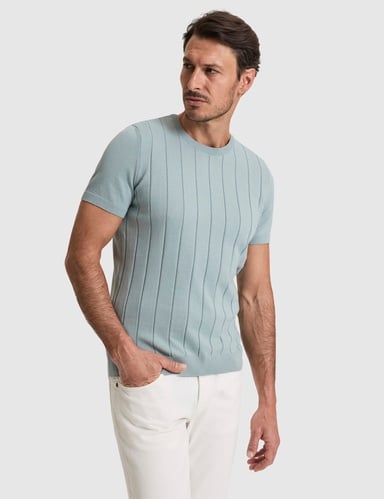Koyu Mint Slim Fit %100 Pamuk Bisiklet Yaka Triko Tişört