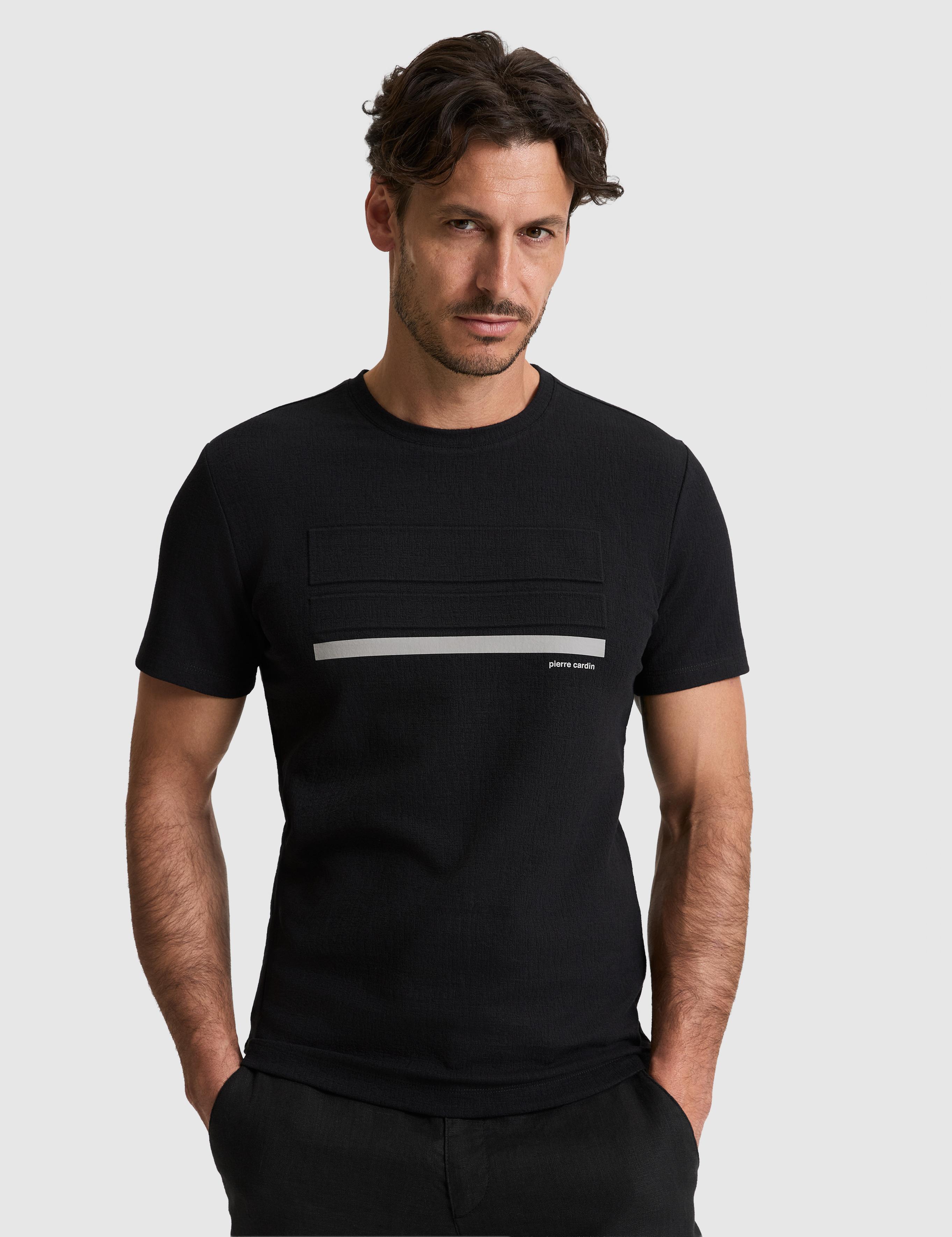 Siyah Slim Fit  Bisiklet Yaka Tişört