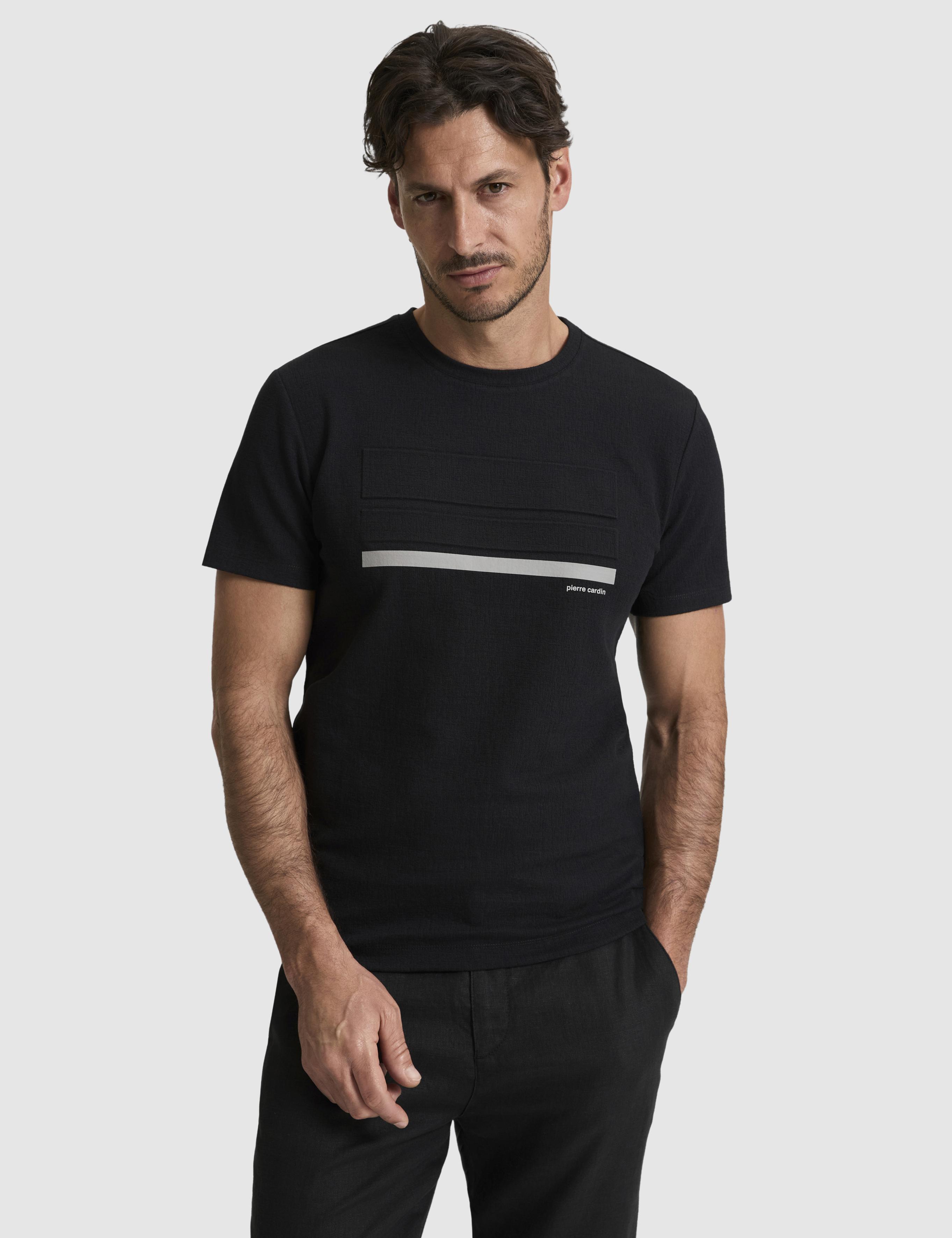 Siyah Slim Fit  Bisiklet Yaka Tişört