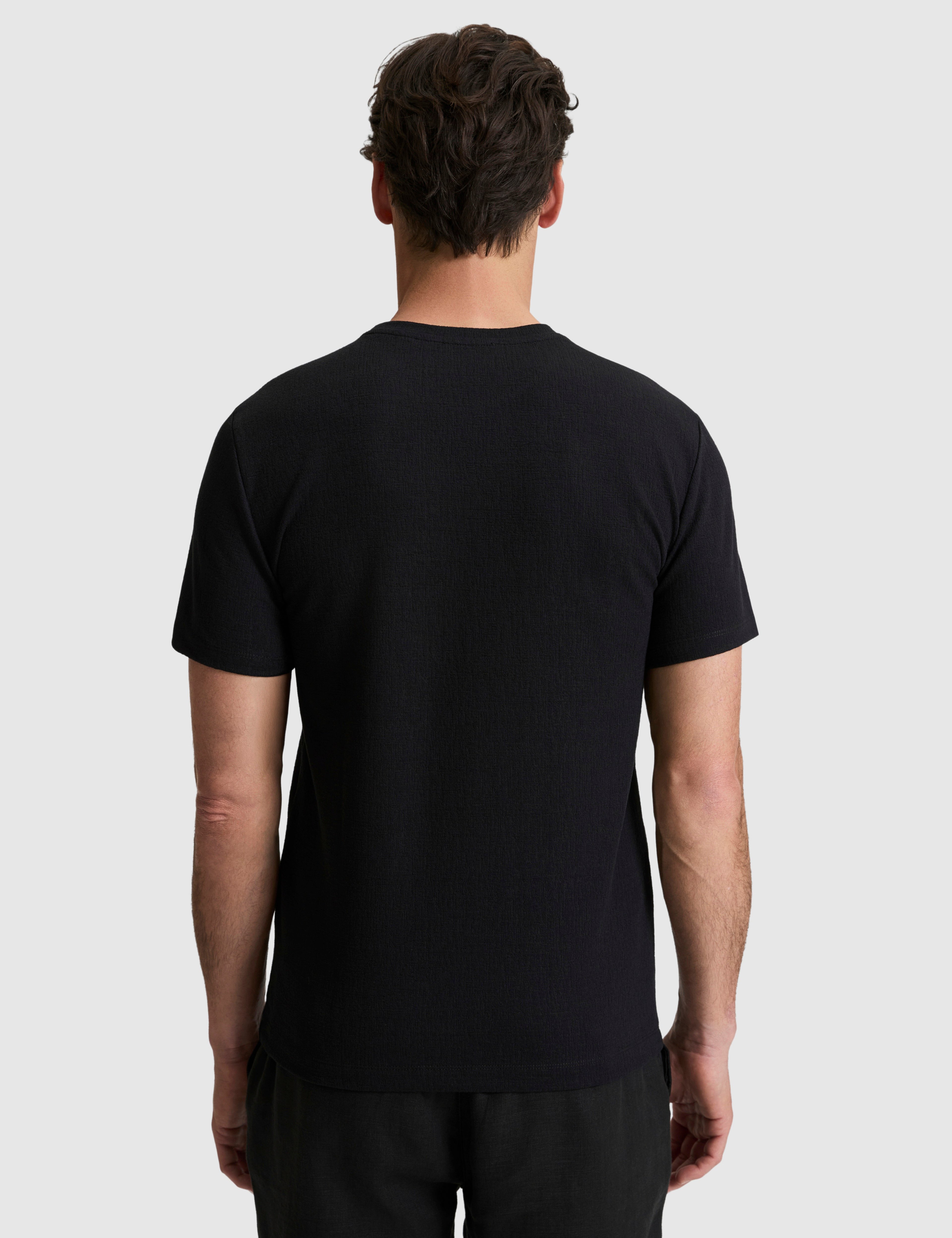 Siyah Slim Fit Bisiklet Yaka Tişört - Image 5