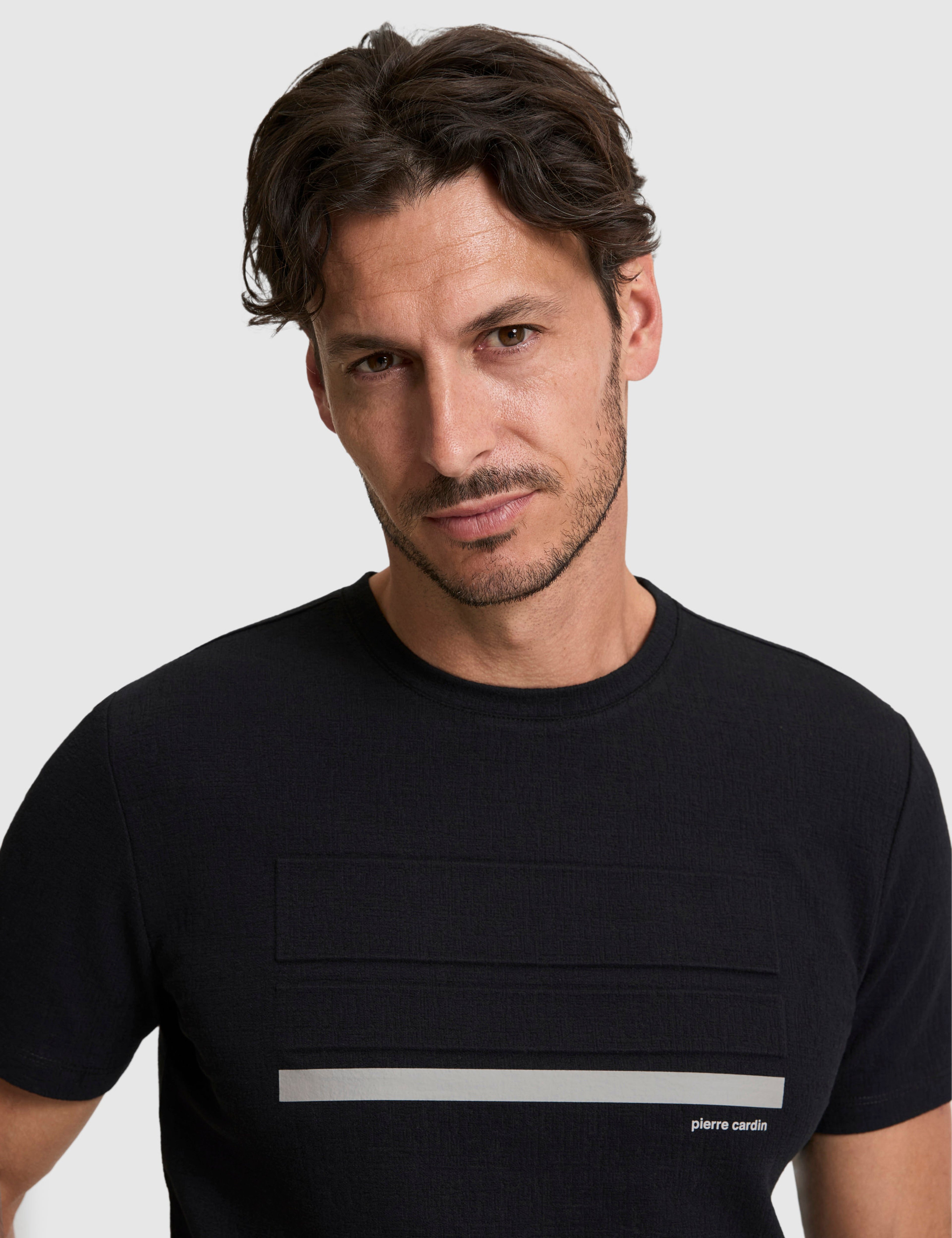 Siyah Slim Fit Bisiklet Yaka Tişört - Image 2