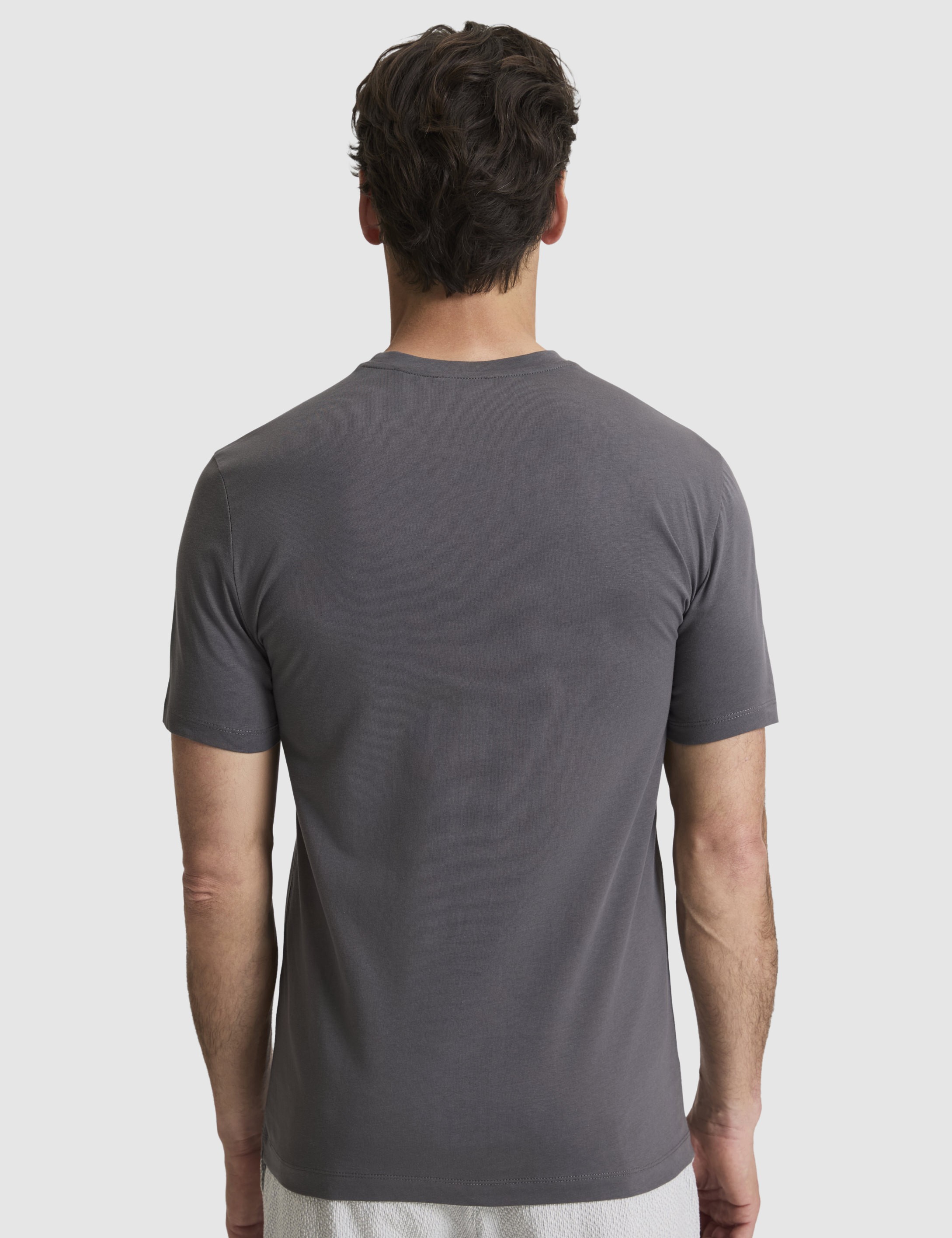 Koyu Gri Regular Fit %100 Pamuk Bisiklet Yaka Tişört - 50327871032