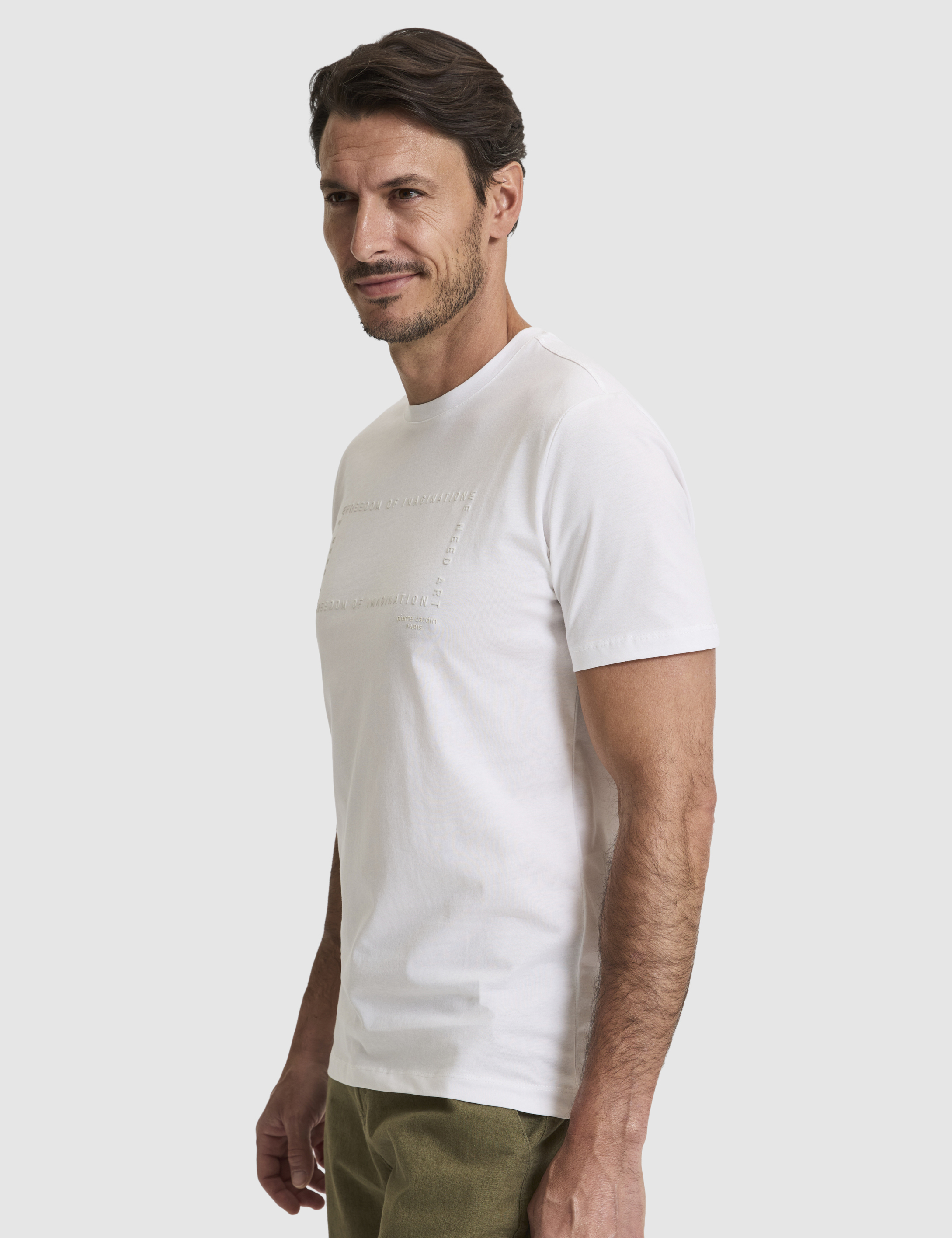 Ekru Regular Fit %100 Pamuk Bisiklet Yaka Tişört - 50327871010
