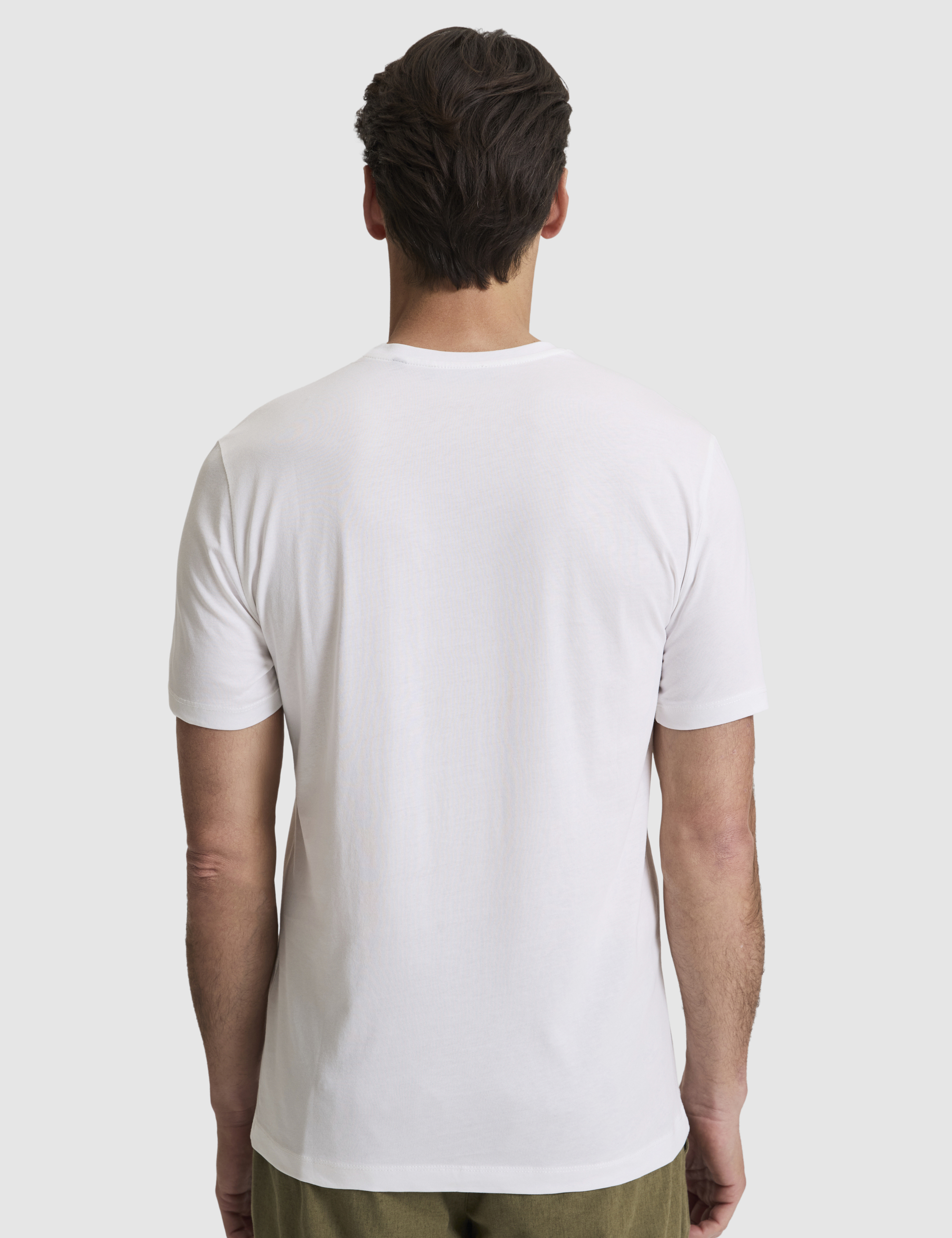 Ekru Regular Fit %100 Pamuk Bisiklet Yaka Tişört