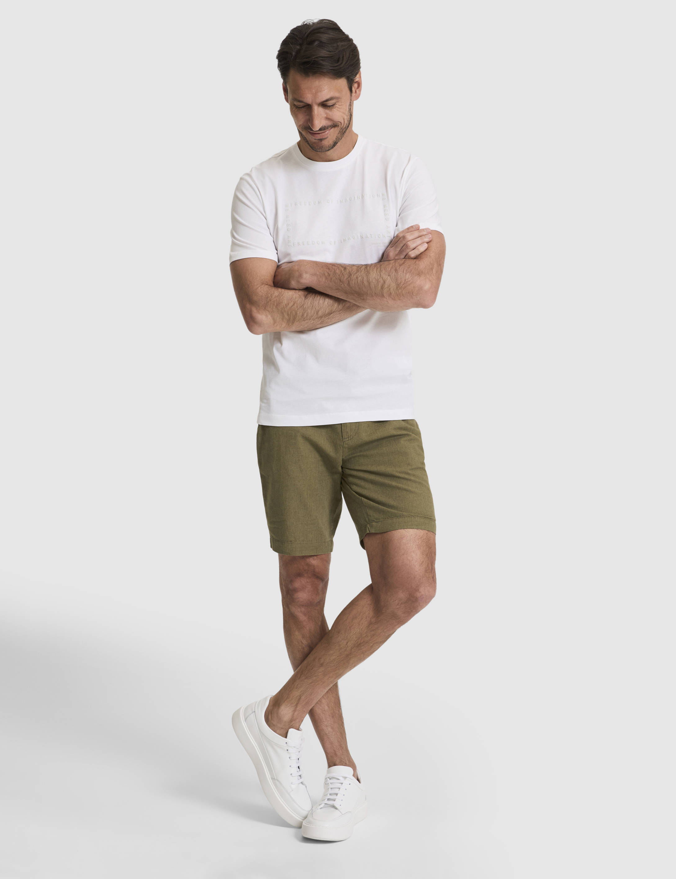 Ekru Regular Fit %100 Pamuk Bisiklet Yaka Tişört - 50327871010