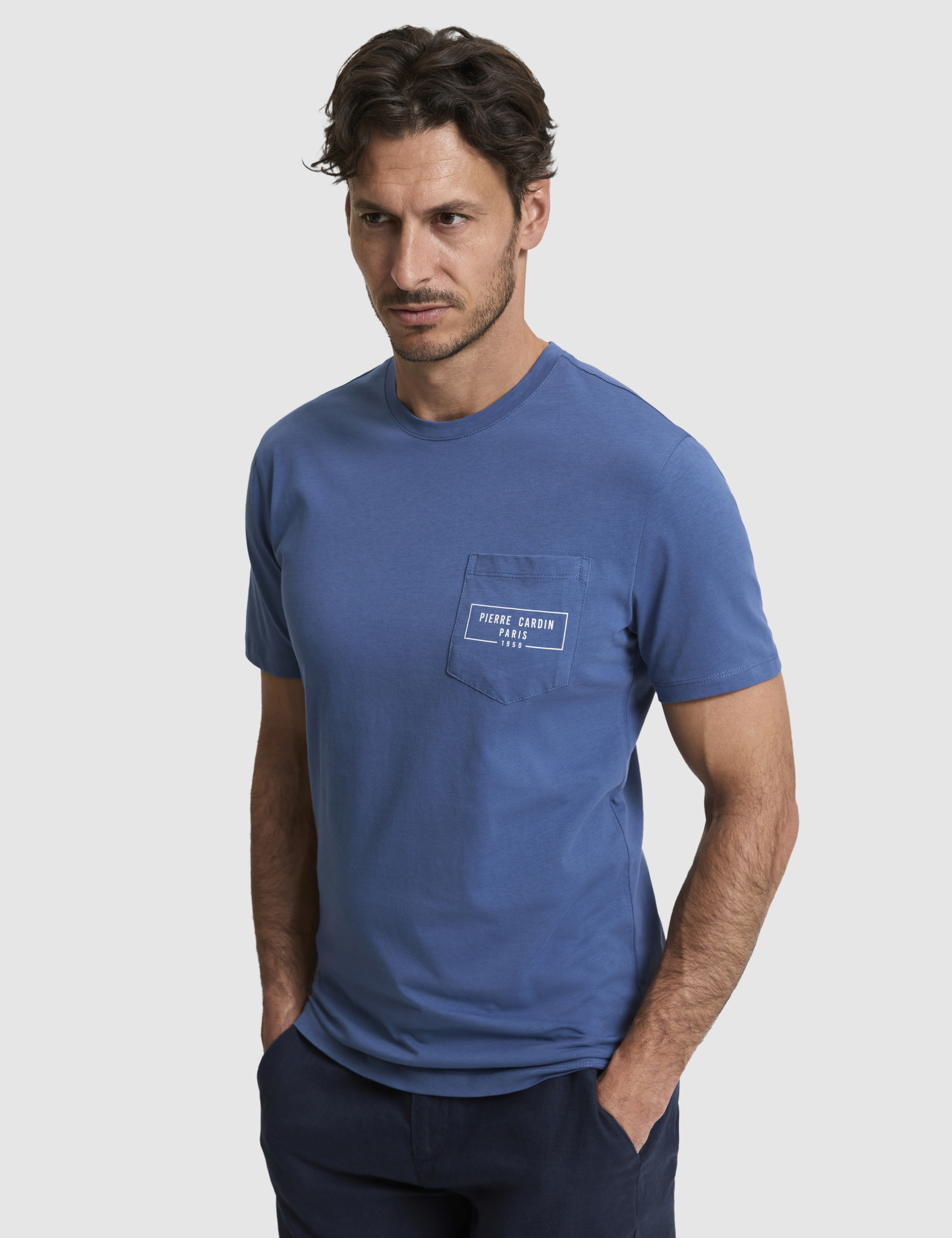 İndigo Regular Fit %100 Pamuk Bisiklet Yaka Tişört - 50327866026