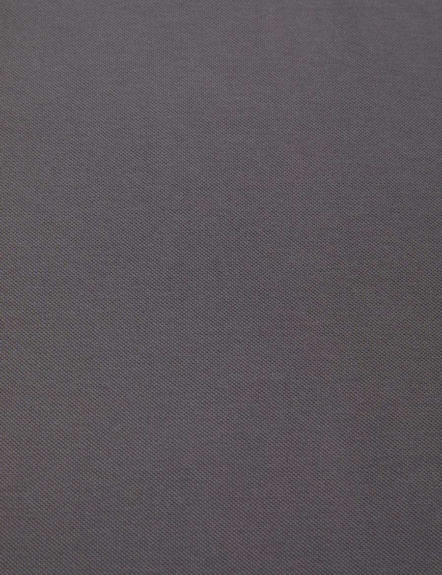 Koyu Gri Slim Fit %100 Pamuk Düğmeli Polo Yaka Basic Tişört