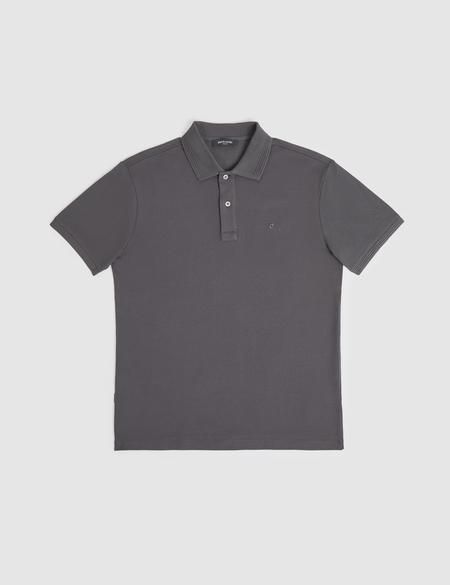 Koyu Gri Slim Fit %100 Pamuk Düğmeli Polo Yaka Basic Tişört - 50321128122