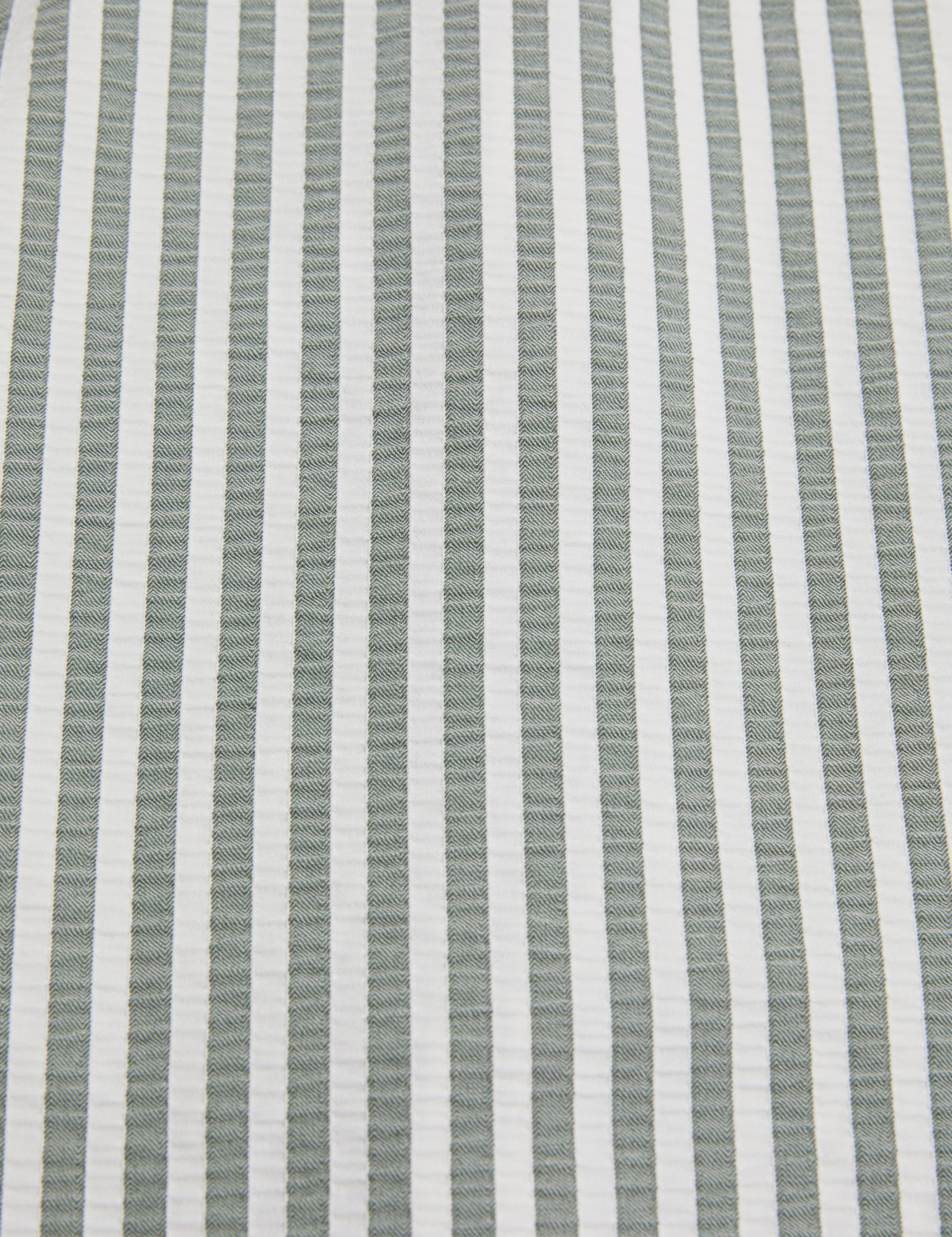 Haki Regular Fit Çizgili Uzun Kollu Gömlek - Image 7