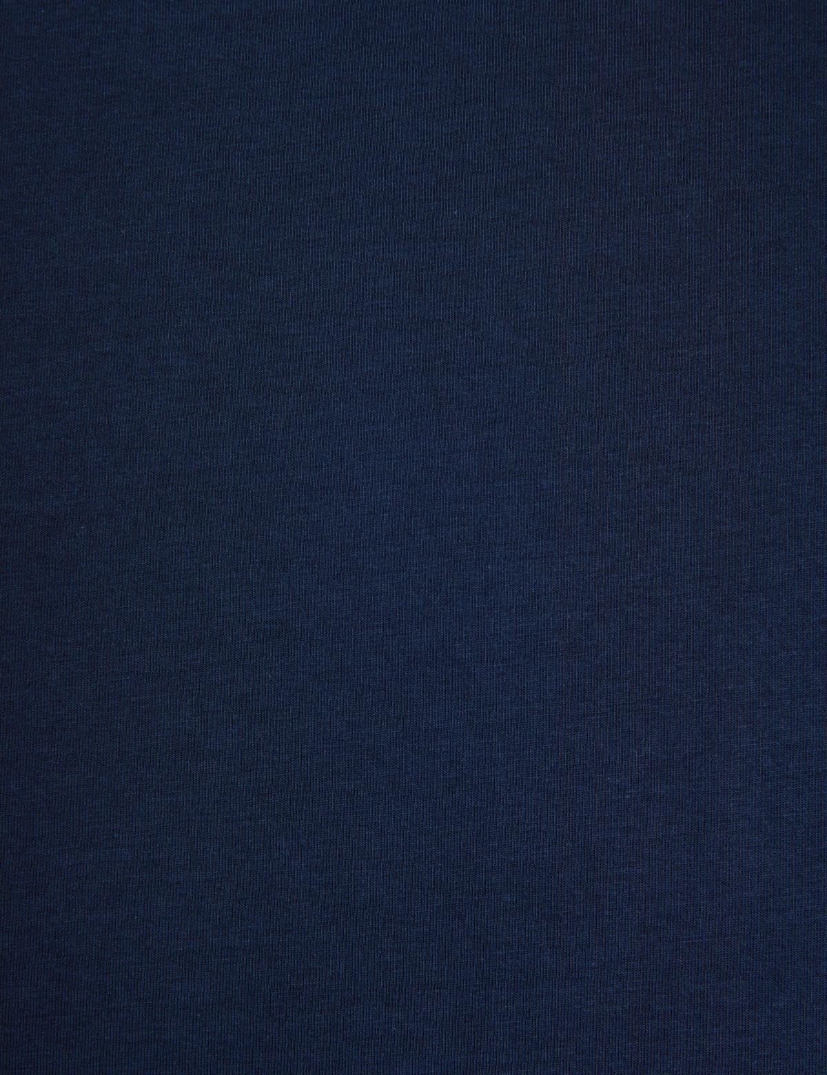 Lacivert Comfort Fit %100 Pamuk Bisiklet Yaka Basic Tişört - 50325300045