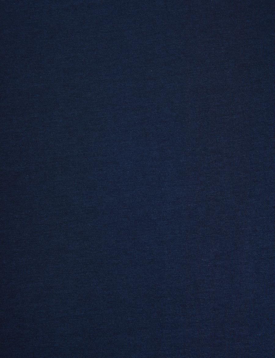 Lacivert Comfort Fit %100 Pamuk Bisiklet Yaka Basic Tişört