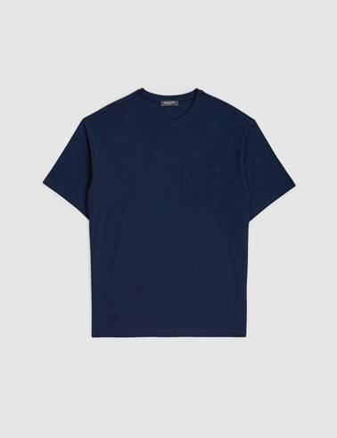 Lacivert Comfort Fit %100 Pamuk Bisiklet Yaka Basic Tişört