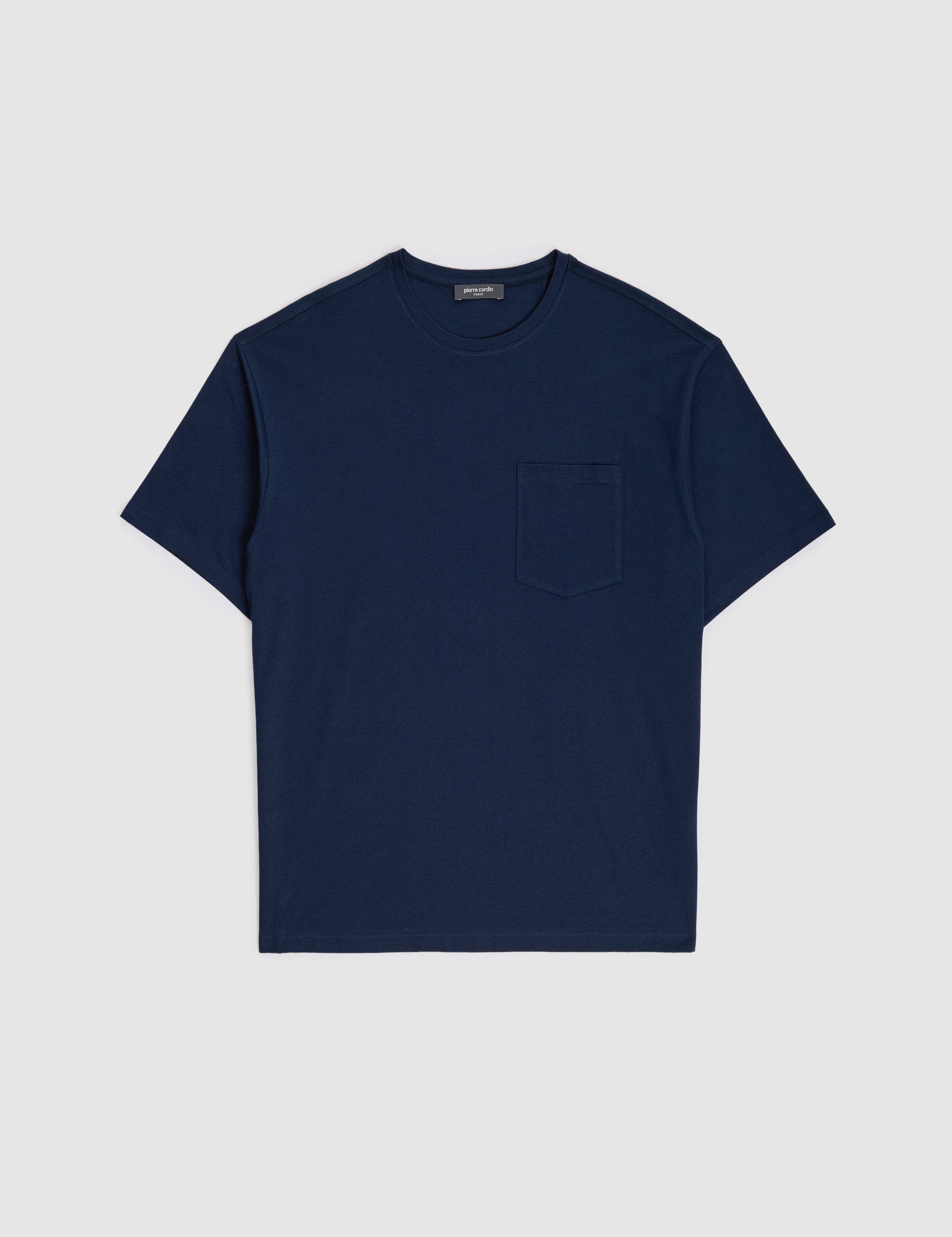 Lacivert Comfort Fit %100 Pamuk Bisiklet Yaka Basic Tişört - Image 6